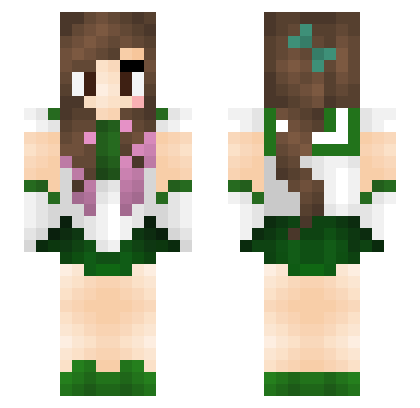 Hailanator Minecraft skin, front and back view