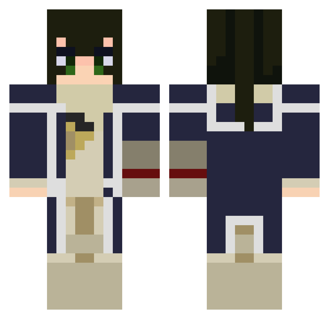Penguin_the_cop Minecraft skin, front and back view