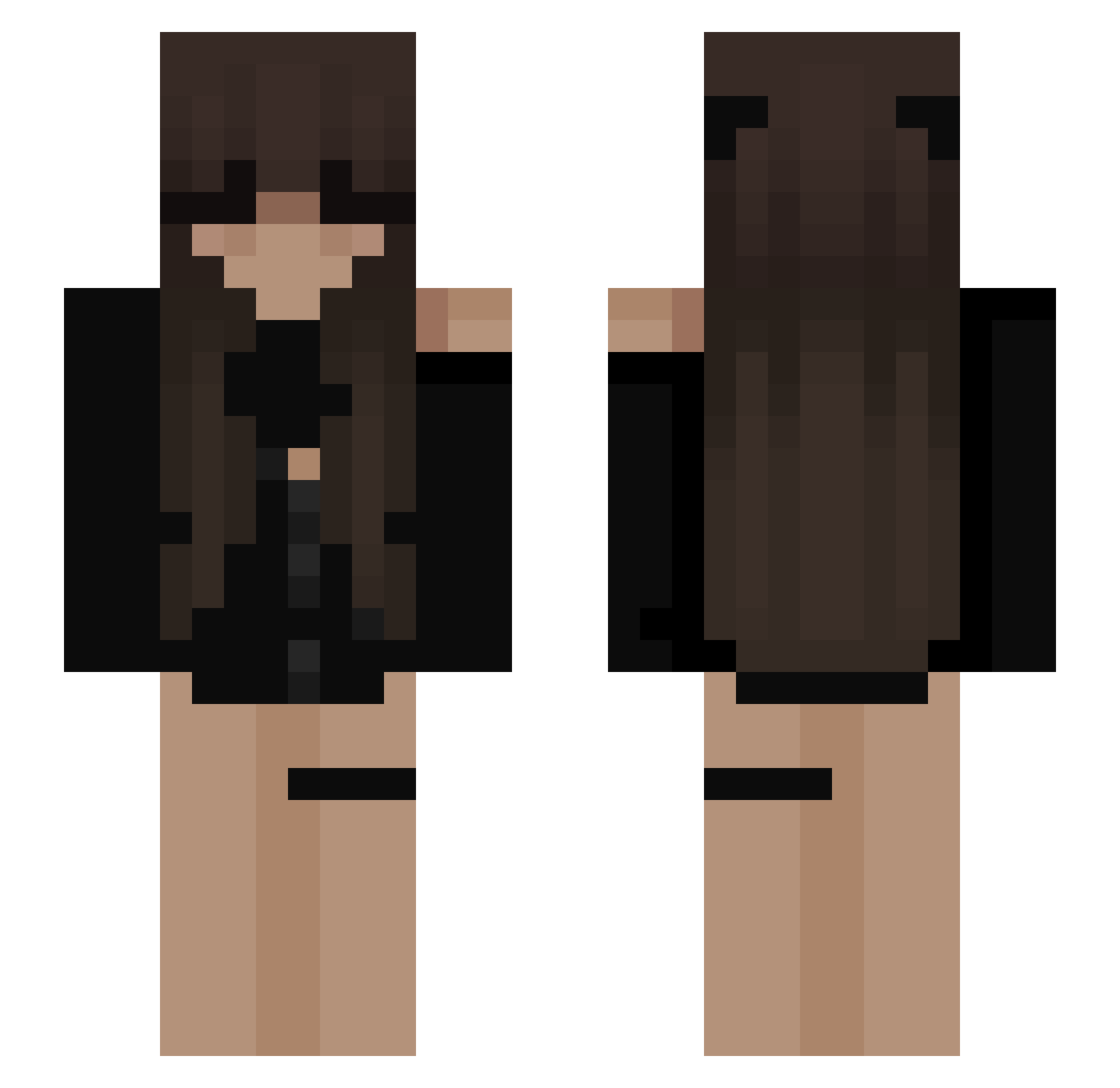 yumna Minecraft skin, front and back view