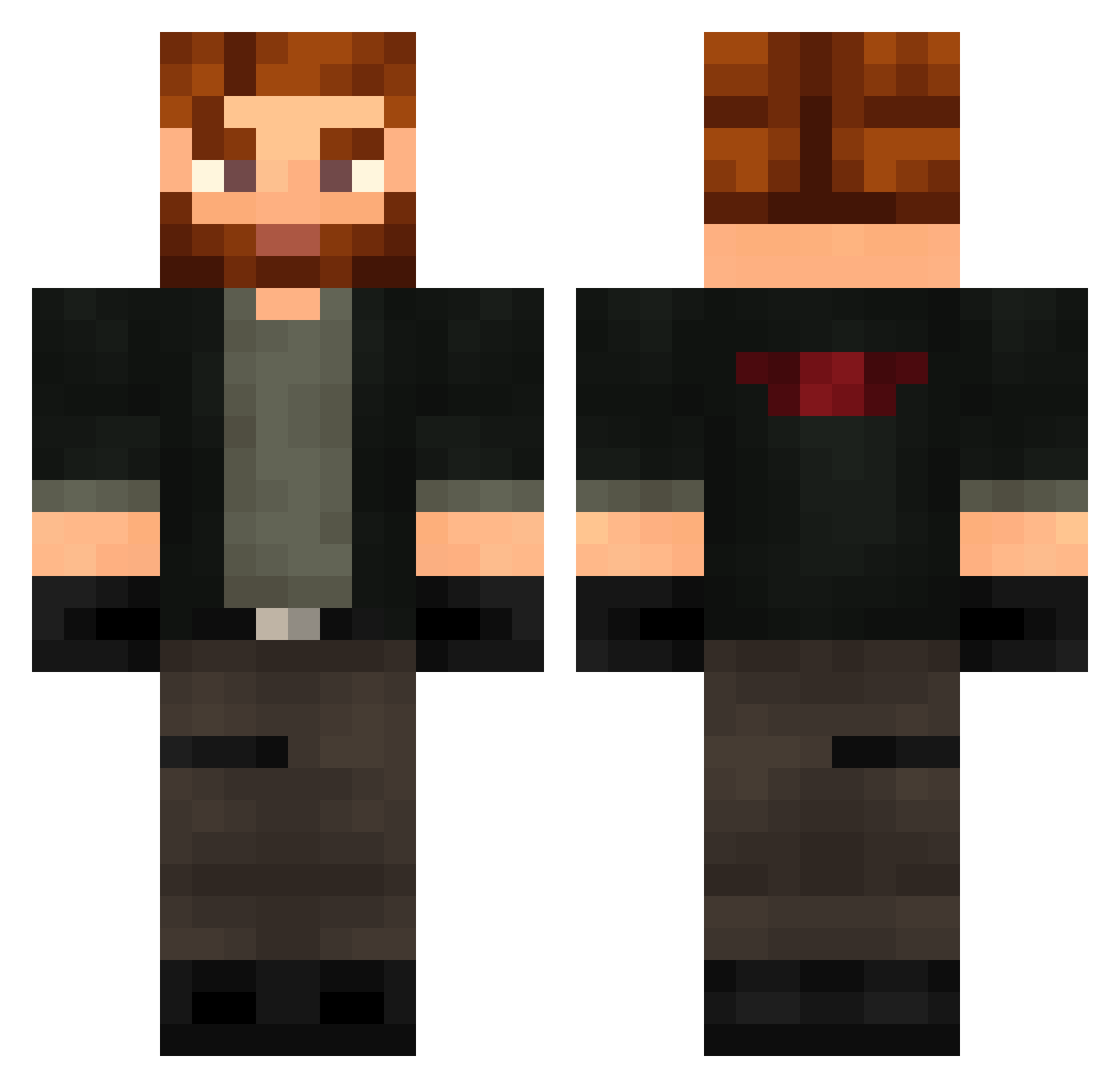 Chopperson Minecraft skin, front and back view