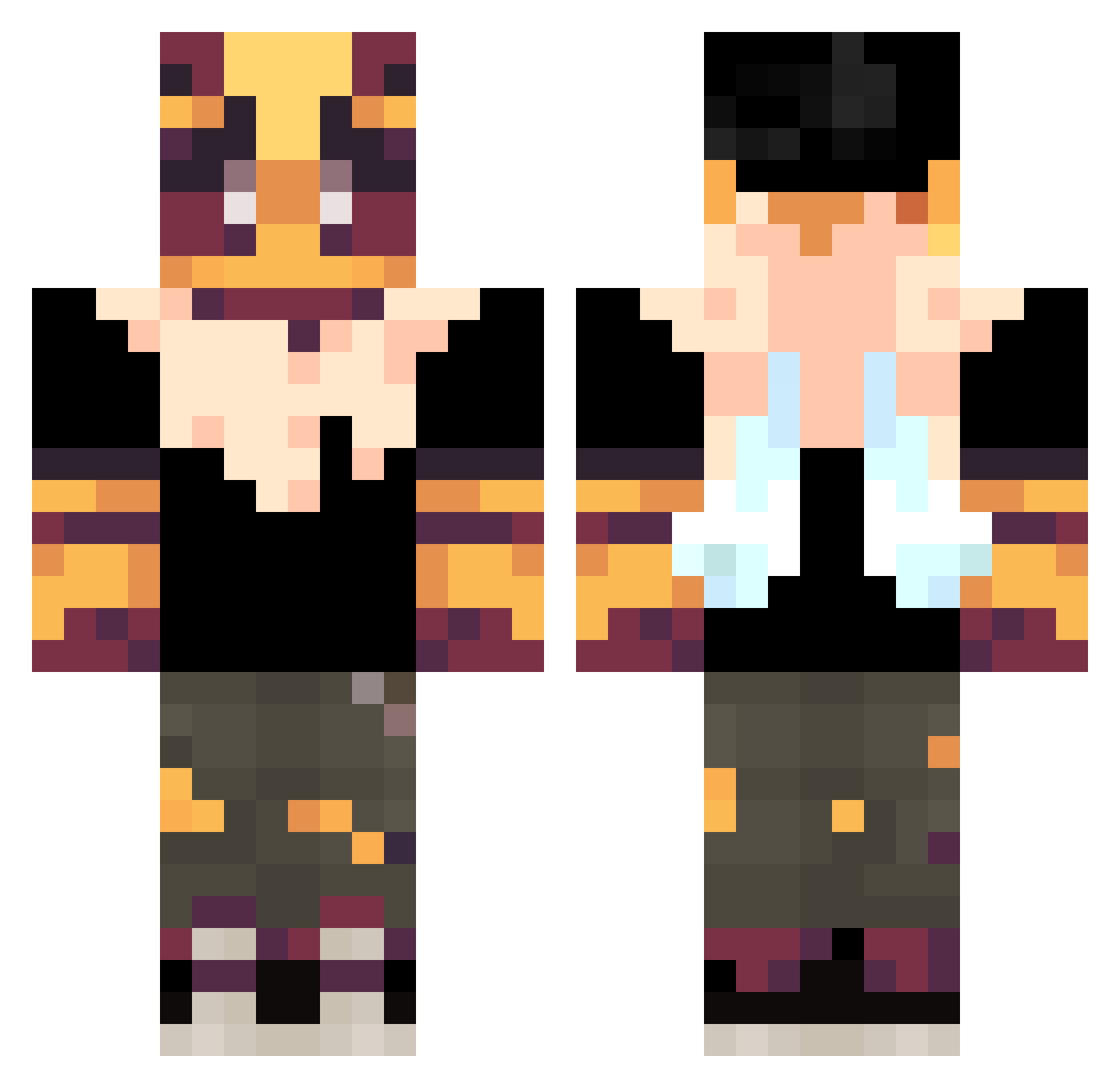 FarquaadXO Minecraft skin, front and back view