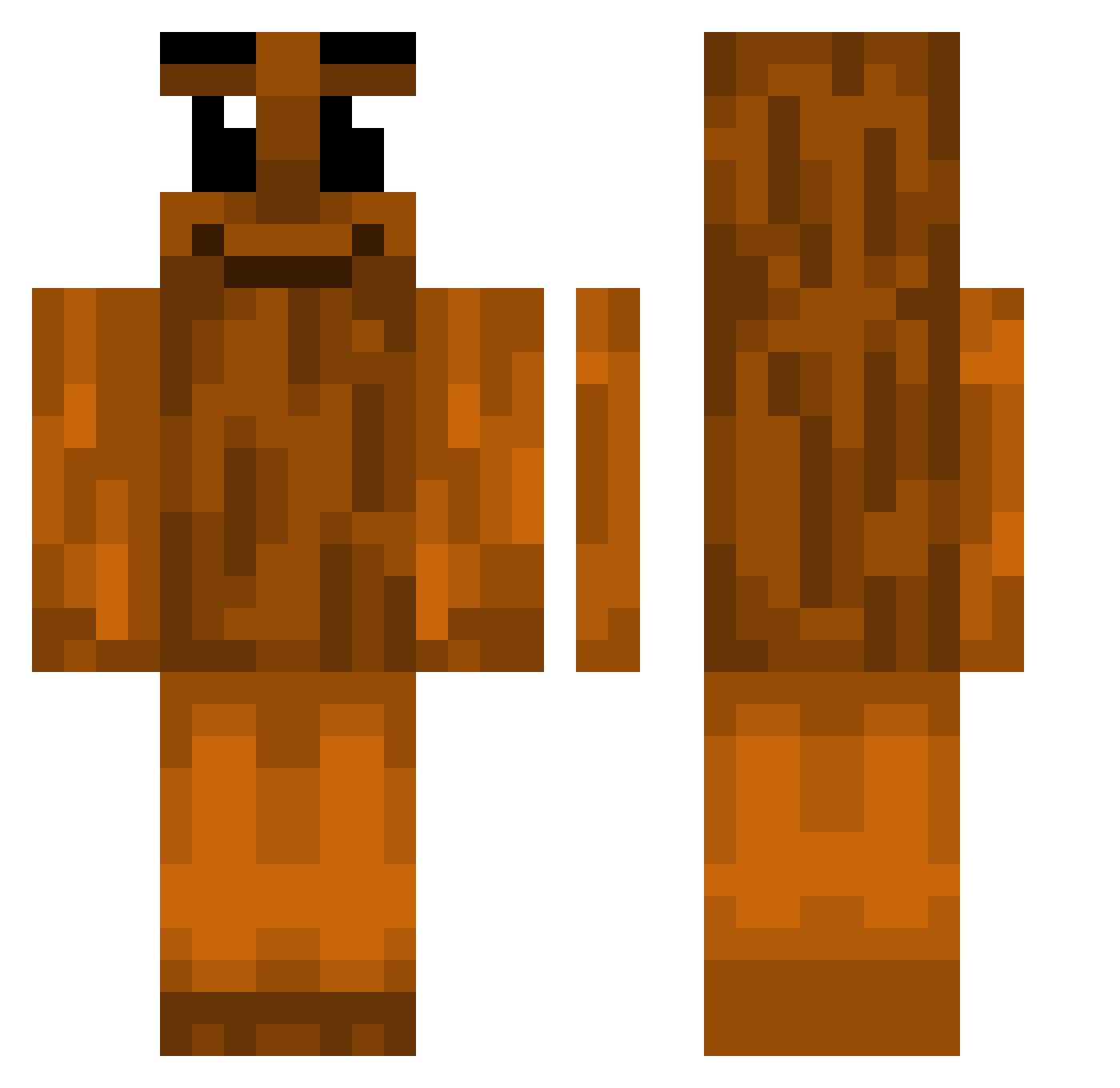 Peuphoo Minecraft skin, front and back view