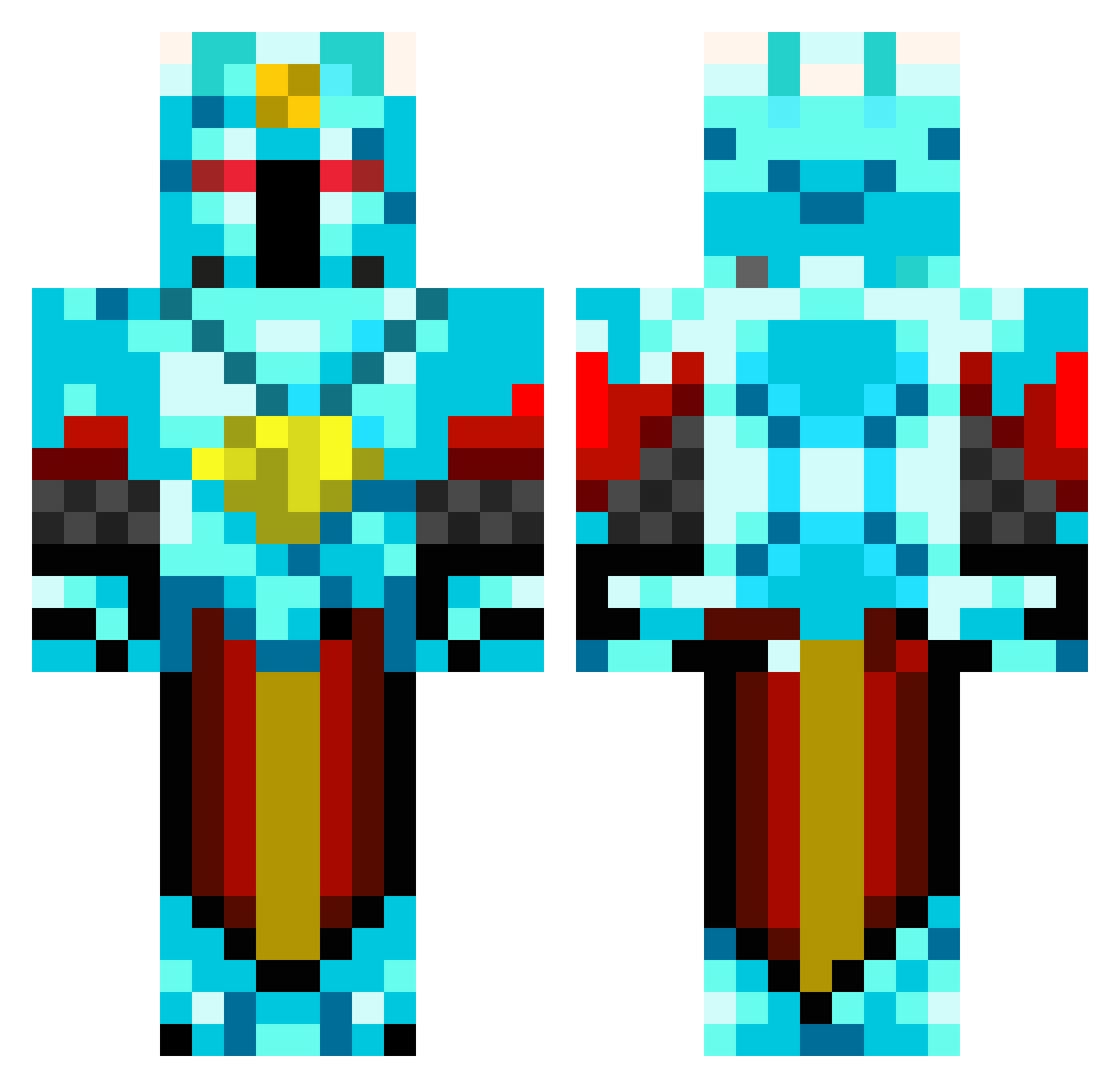 FrostysGuard Minecraft skin, front and back view