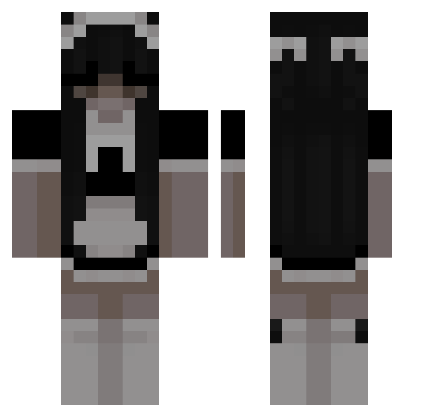 MitoIsChopped Minecraft skin, front and back view