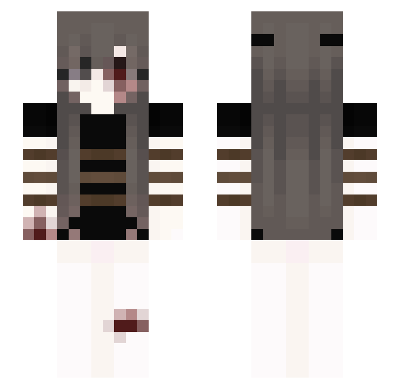 Naisa3 Minecraft skin, front and back view