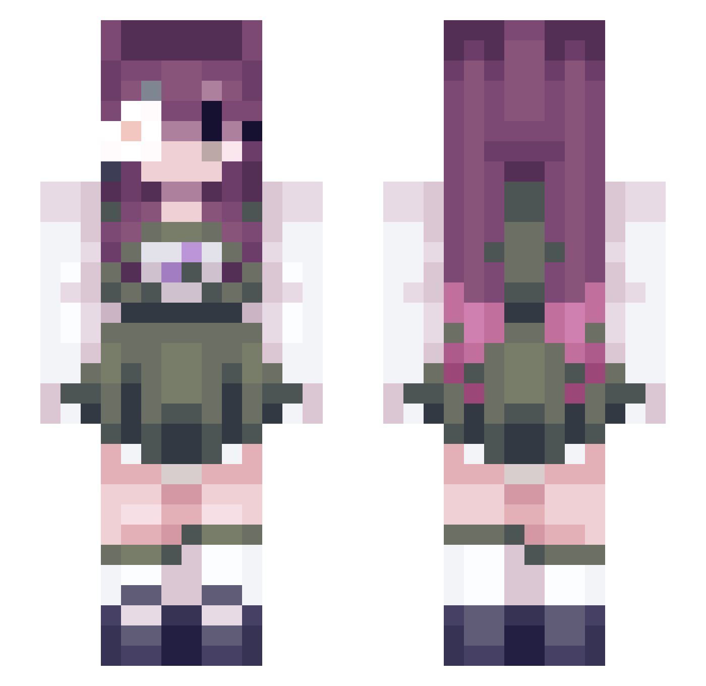 NymphiasAngel Minecraft skin, front and back view