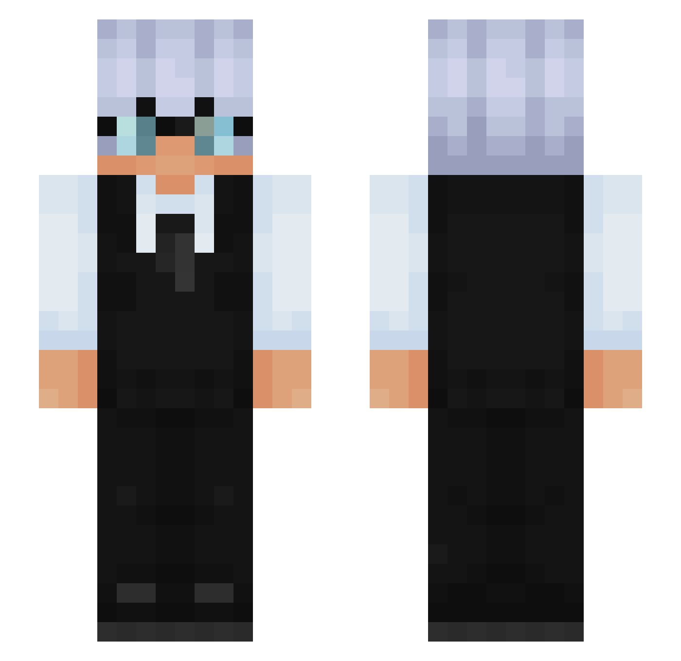 SnowPNG Minecraft skin, front and back view
