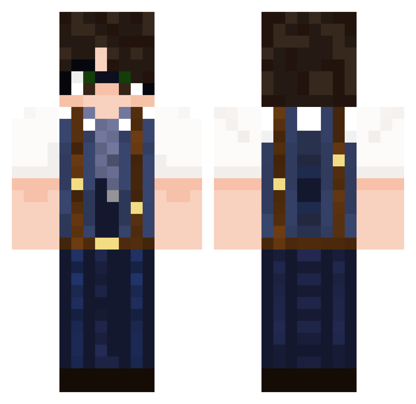 Randomday Minecraft skin, front and back view
