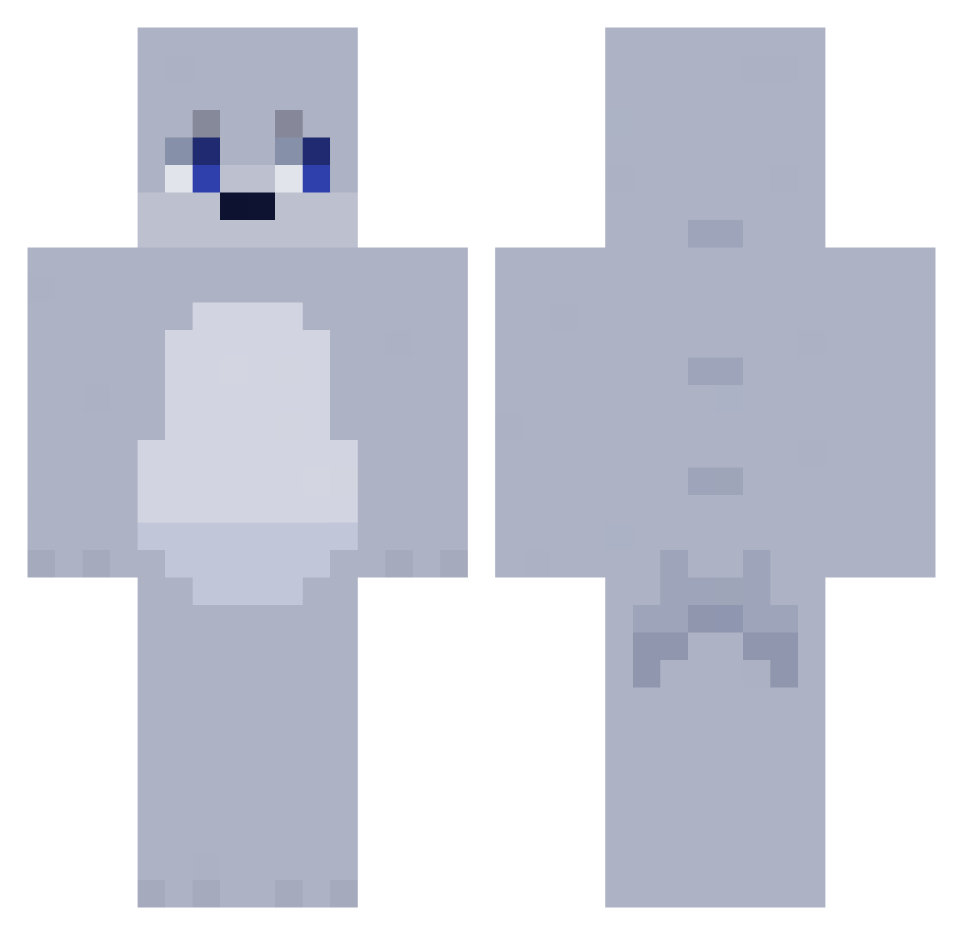 sealbone Minecraft skin, front and back view