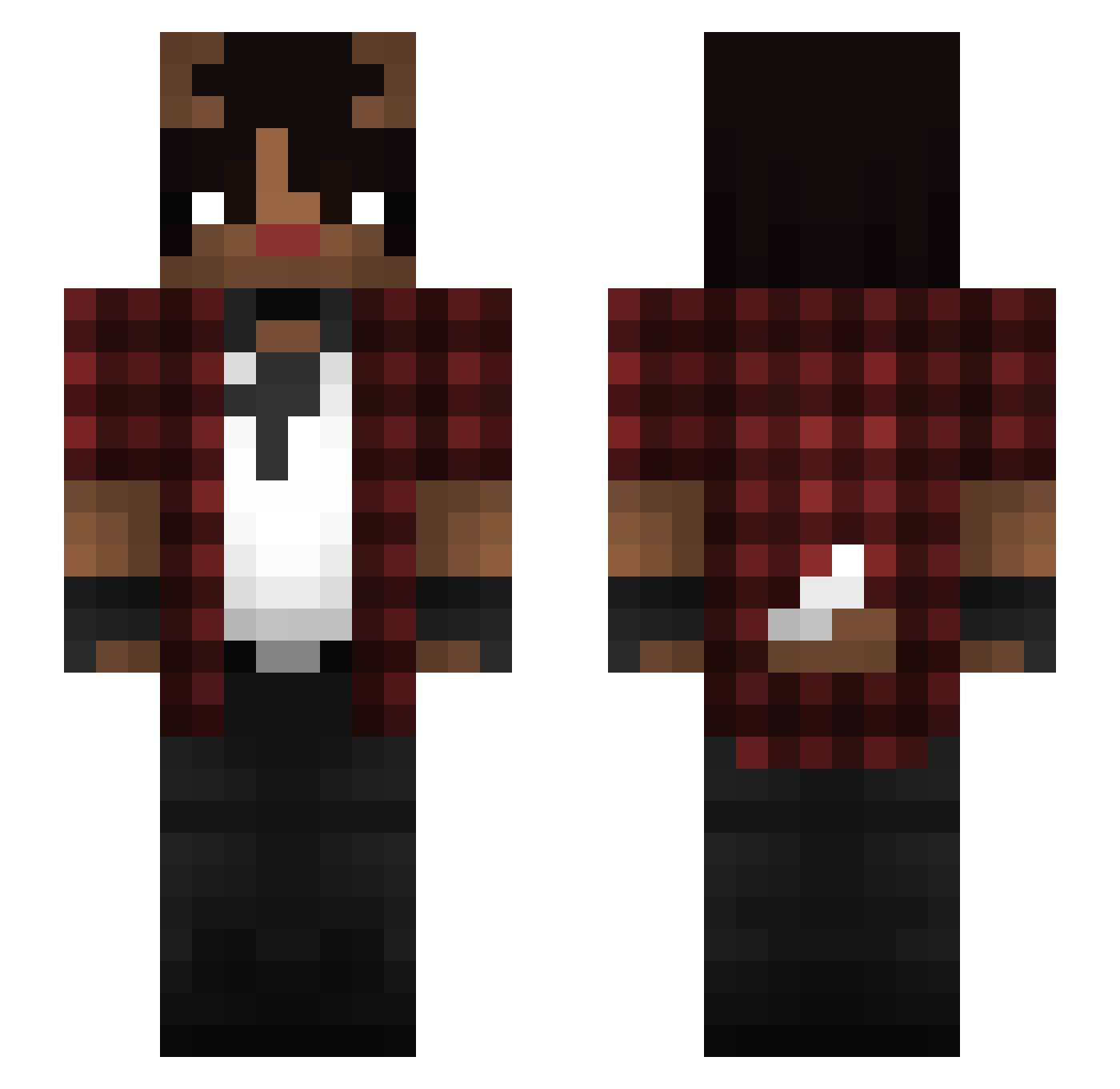 YaoiGgem Minecraft skin, front and back view