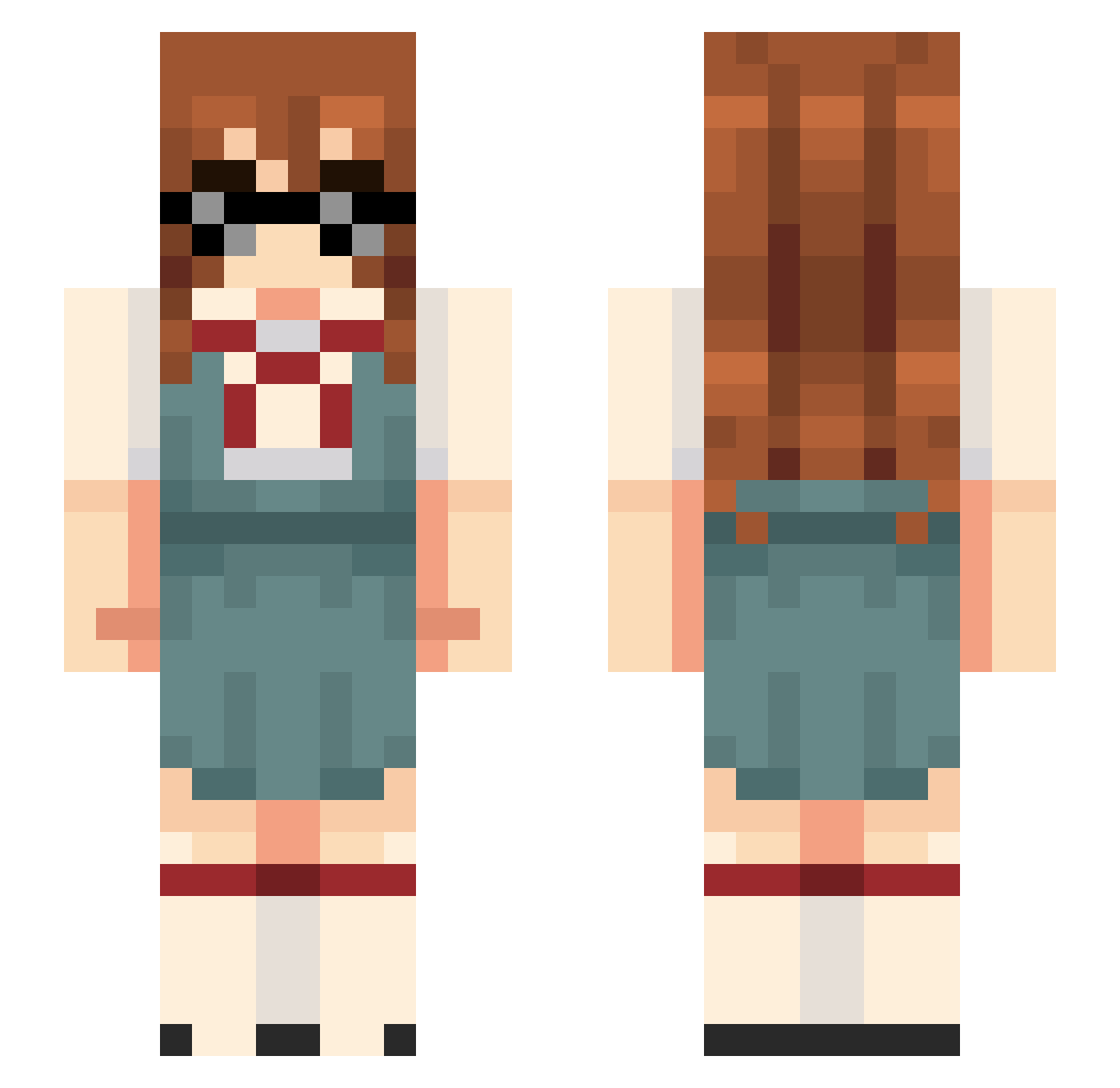 uplveo Minecraft skin, front and back view