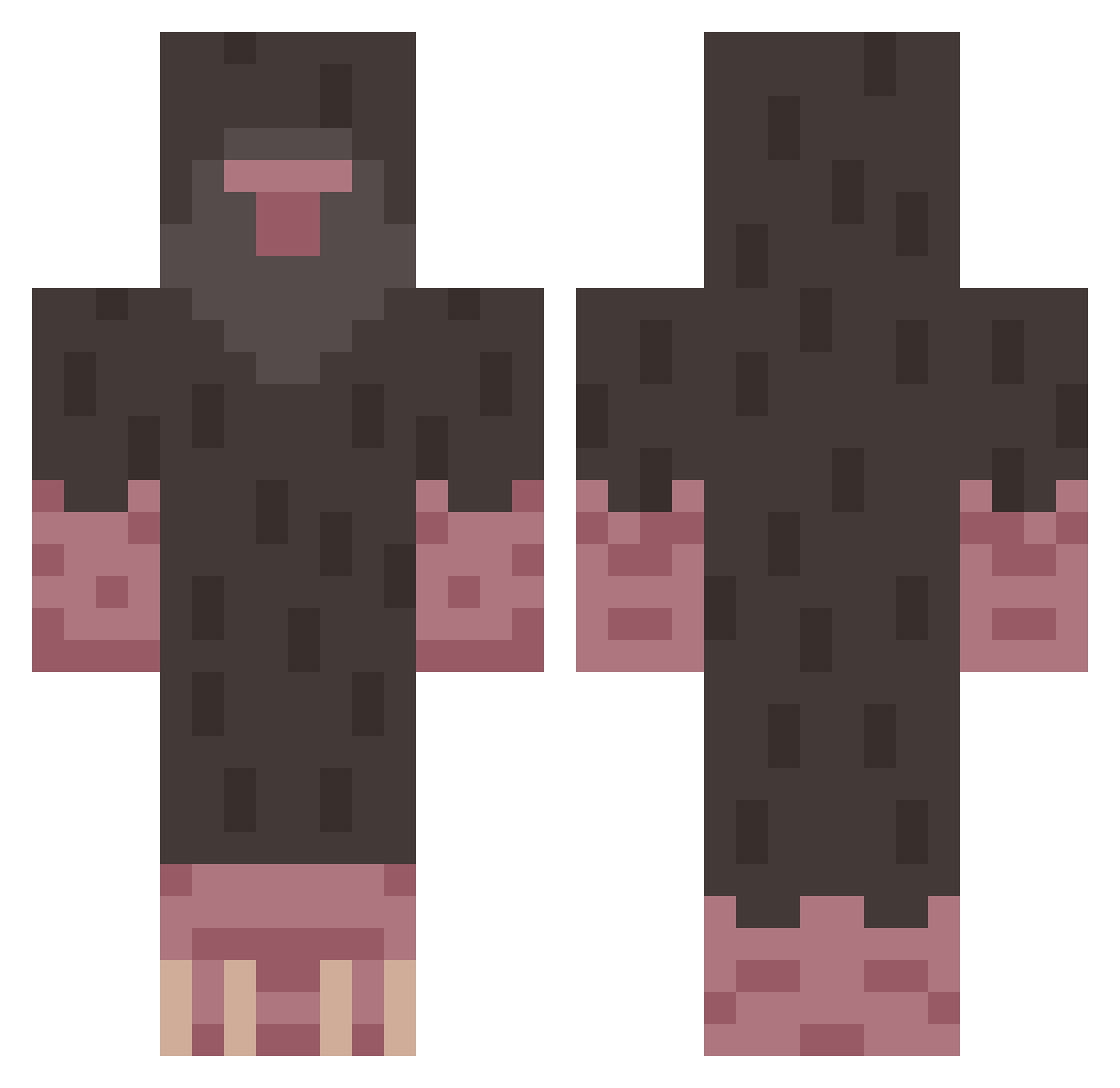 Y7fOb Minecraft skin, front and back view