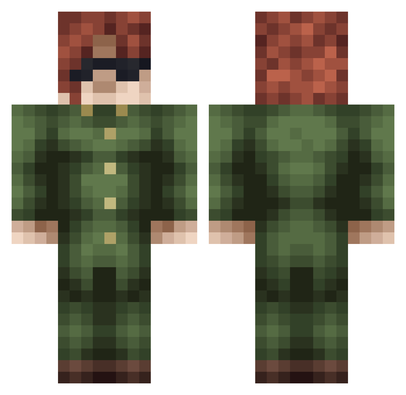 jtubplays Minecraft skin, front and back view