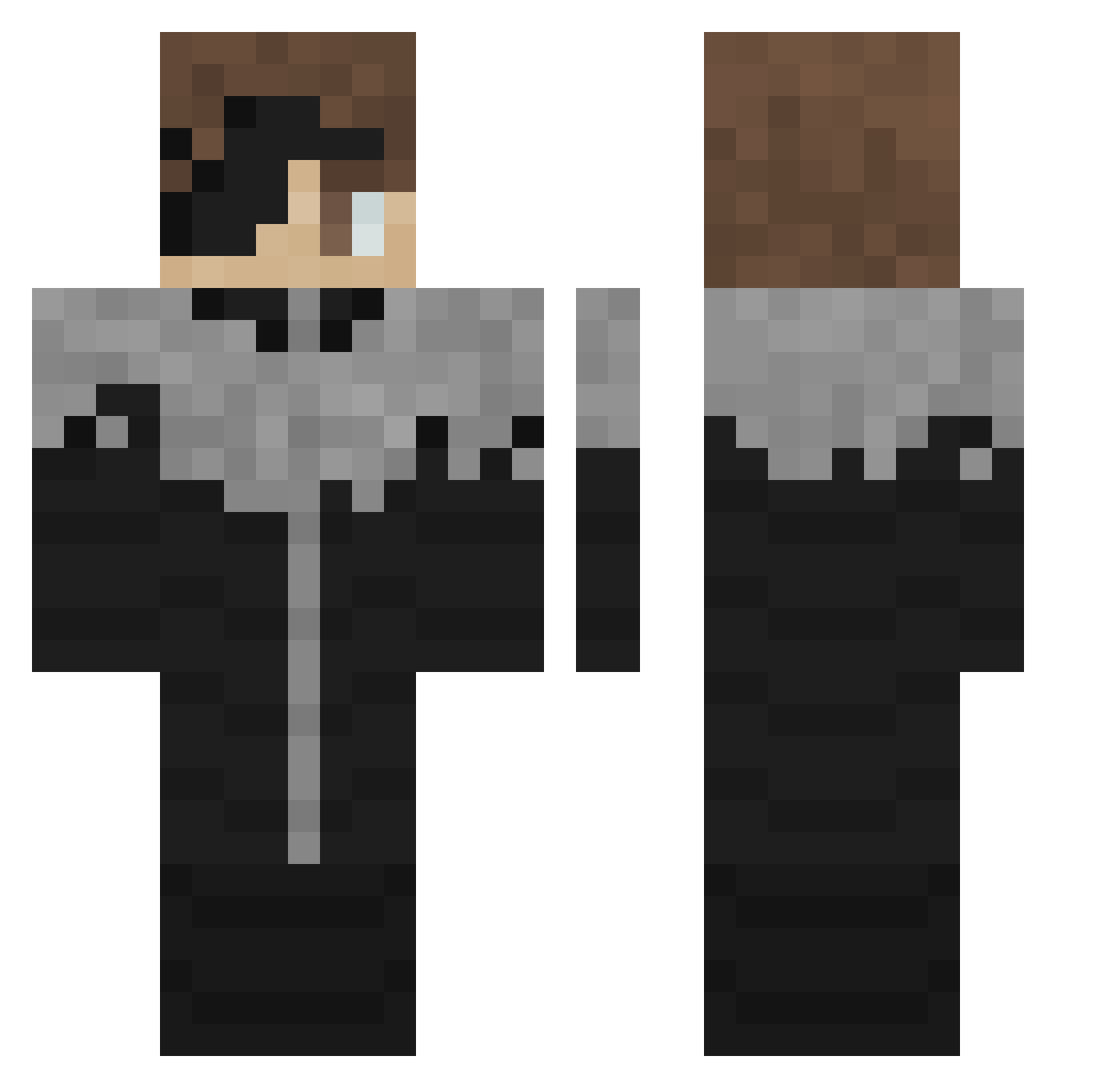ZUNKOR Minecraft skin, front and back view