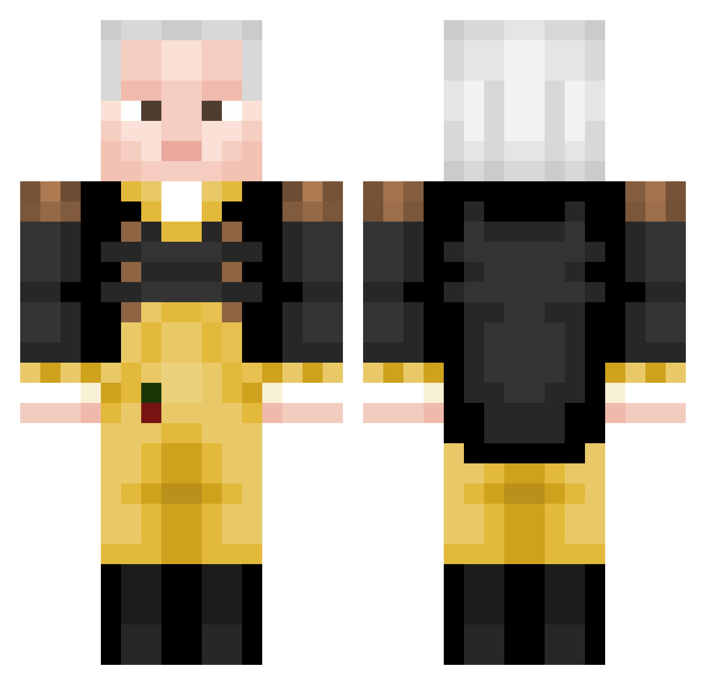 Artyeris Minecraft skin, front and back view