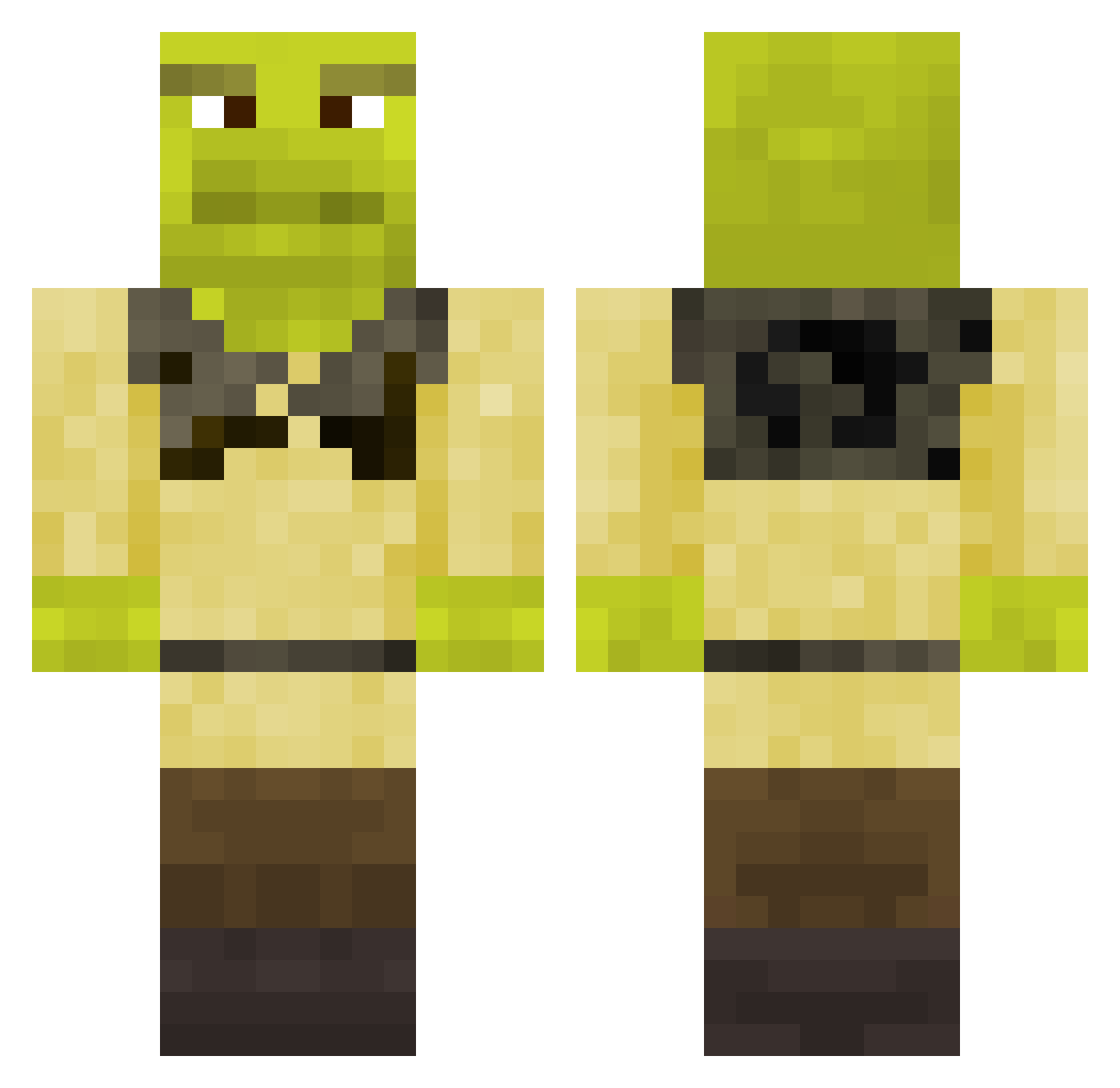 Asard Minecraft skin, front and back view