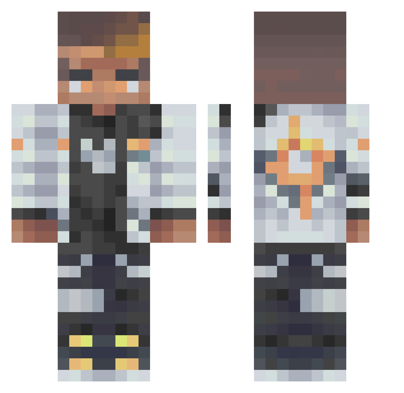 prks47 Minecraft skin, front and back view