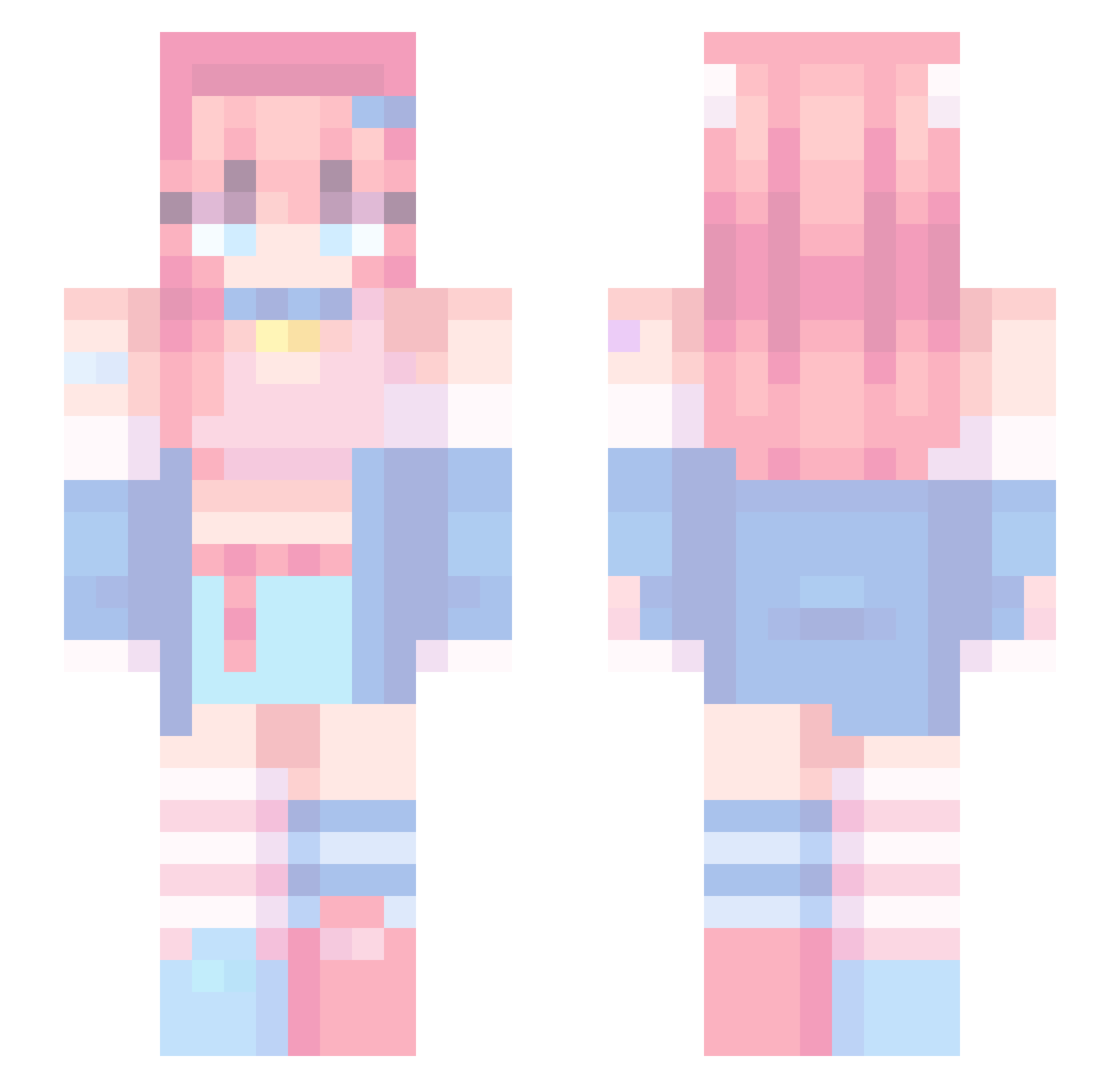 UhmWhatOkay Minecraft skin, front and back view