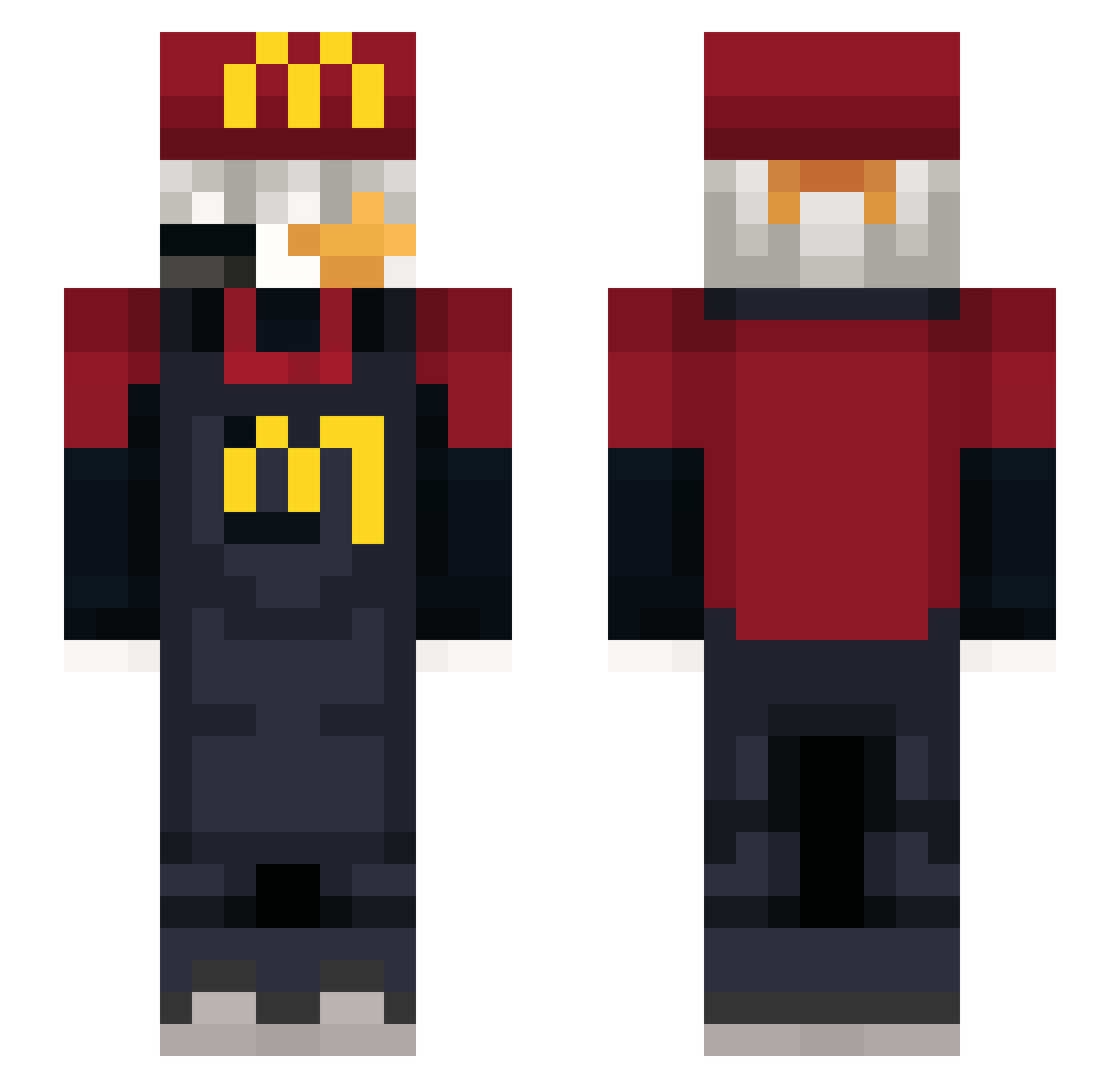 Debera Minecraft skin, front and back view