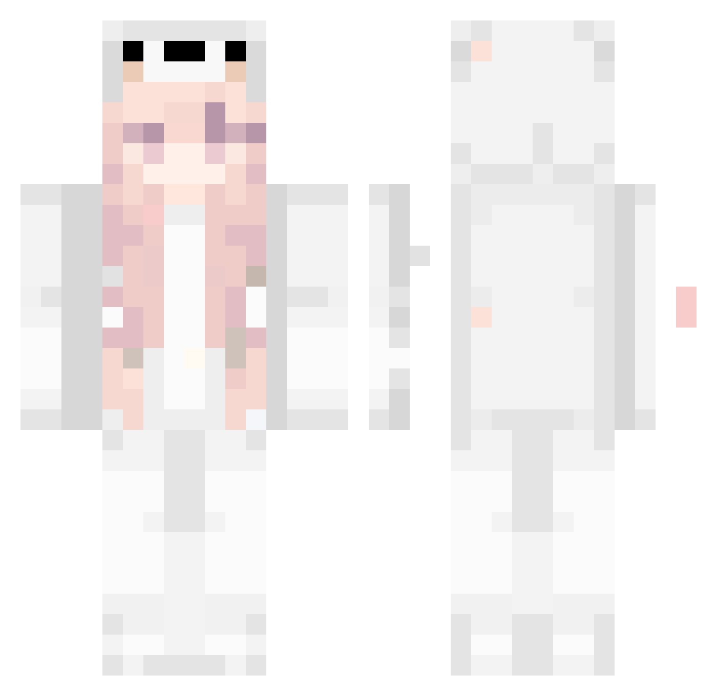 Rozaxx Minecraft skin, front and back view