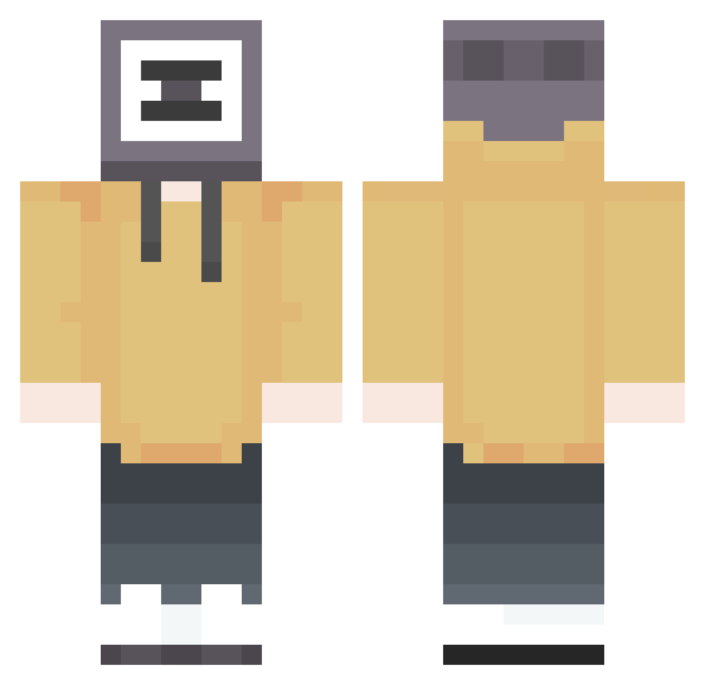 D3sp0t Minecraft skin, front and back view