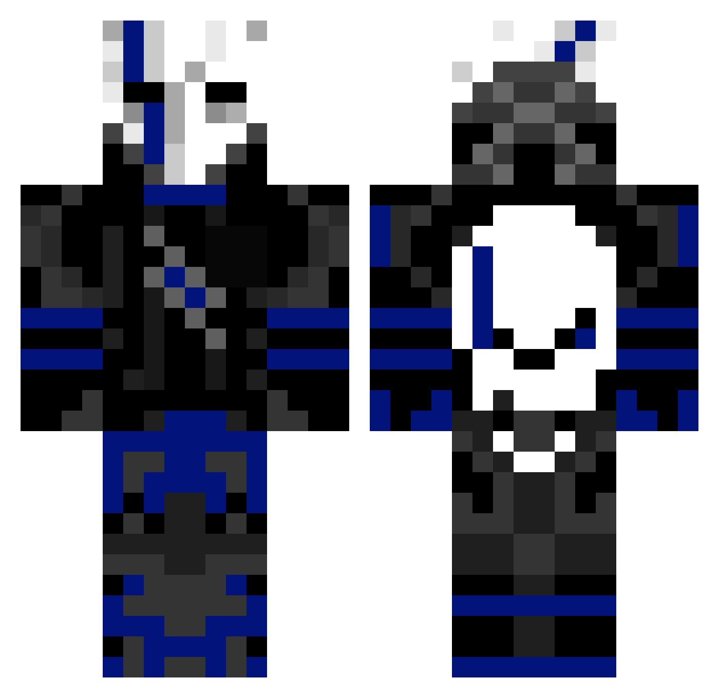 EliTheNoob Minecraft skin, front and back view