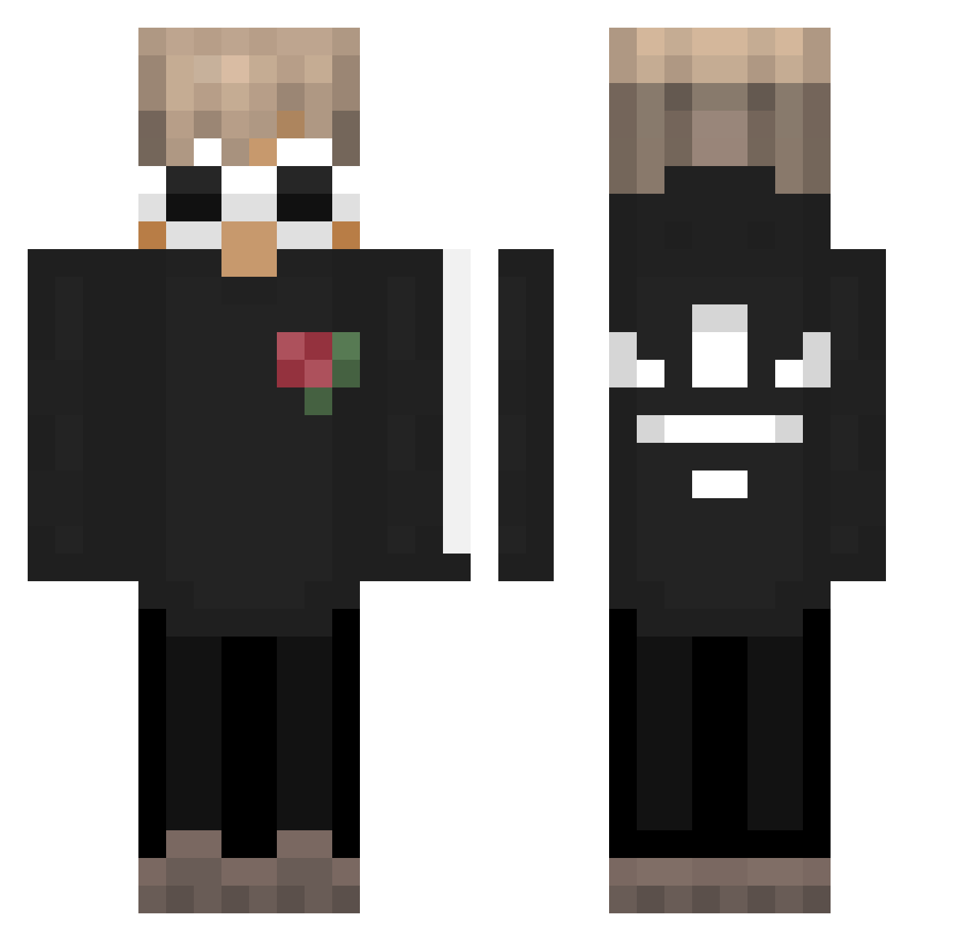 vSxdBxy Minecraft skin, front and back view