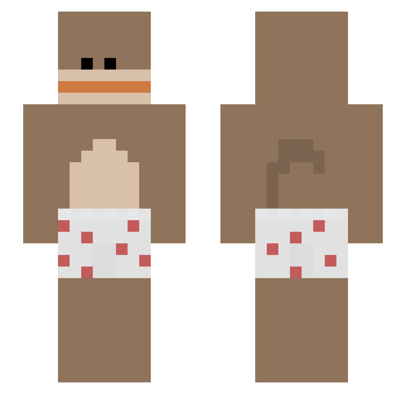 smonka Minecraft skin, front and back view