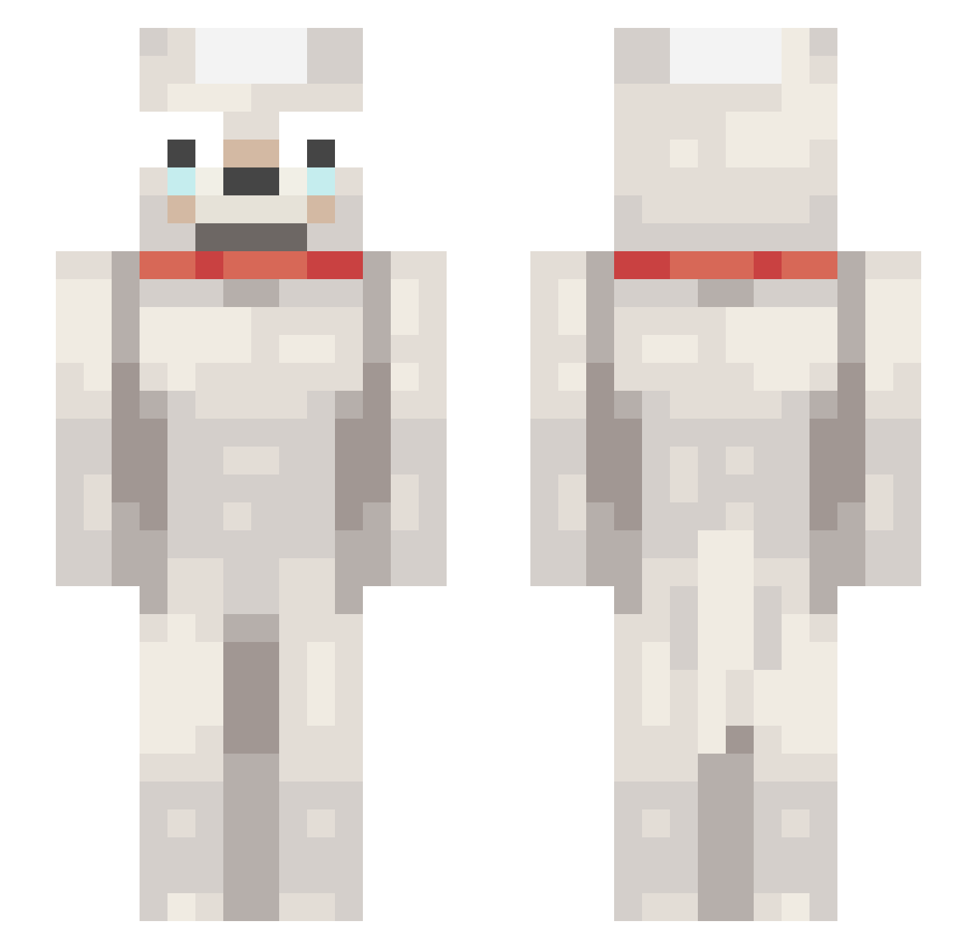 CocoZoa Minecraft skin, front and back view
