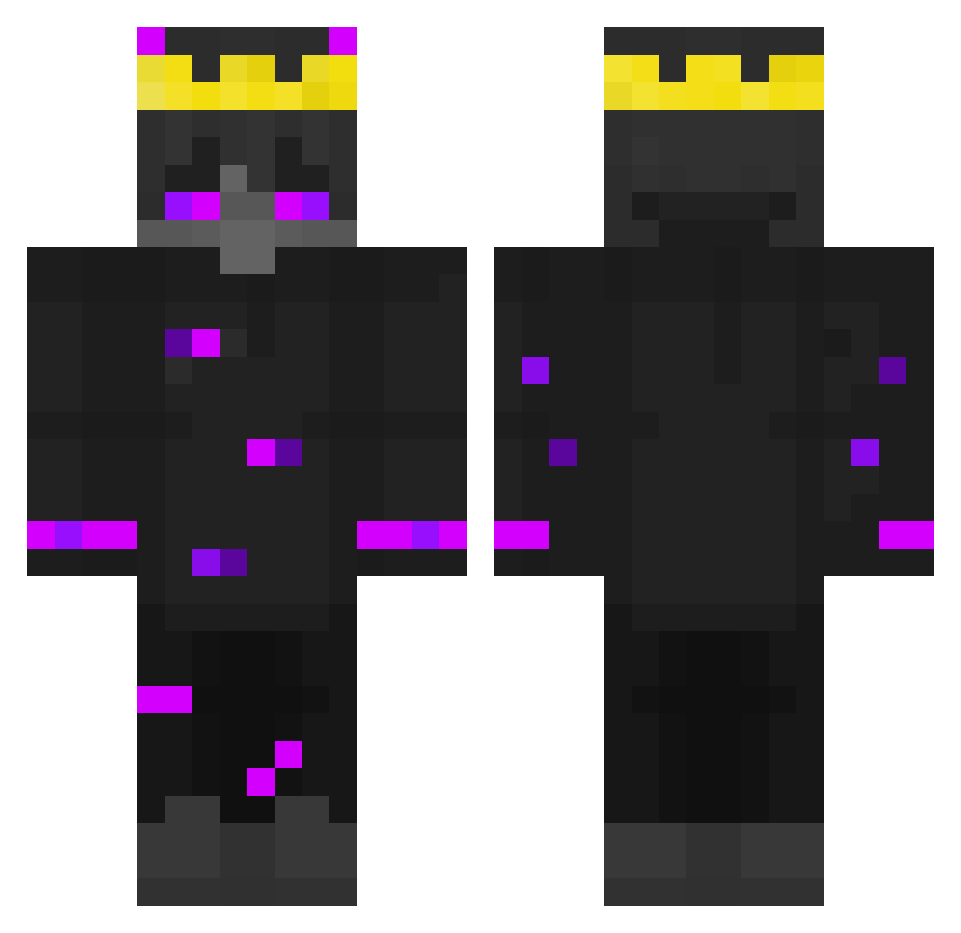 Gubby_king Minecraft skin, front and back view