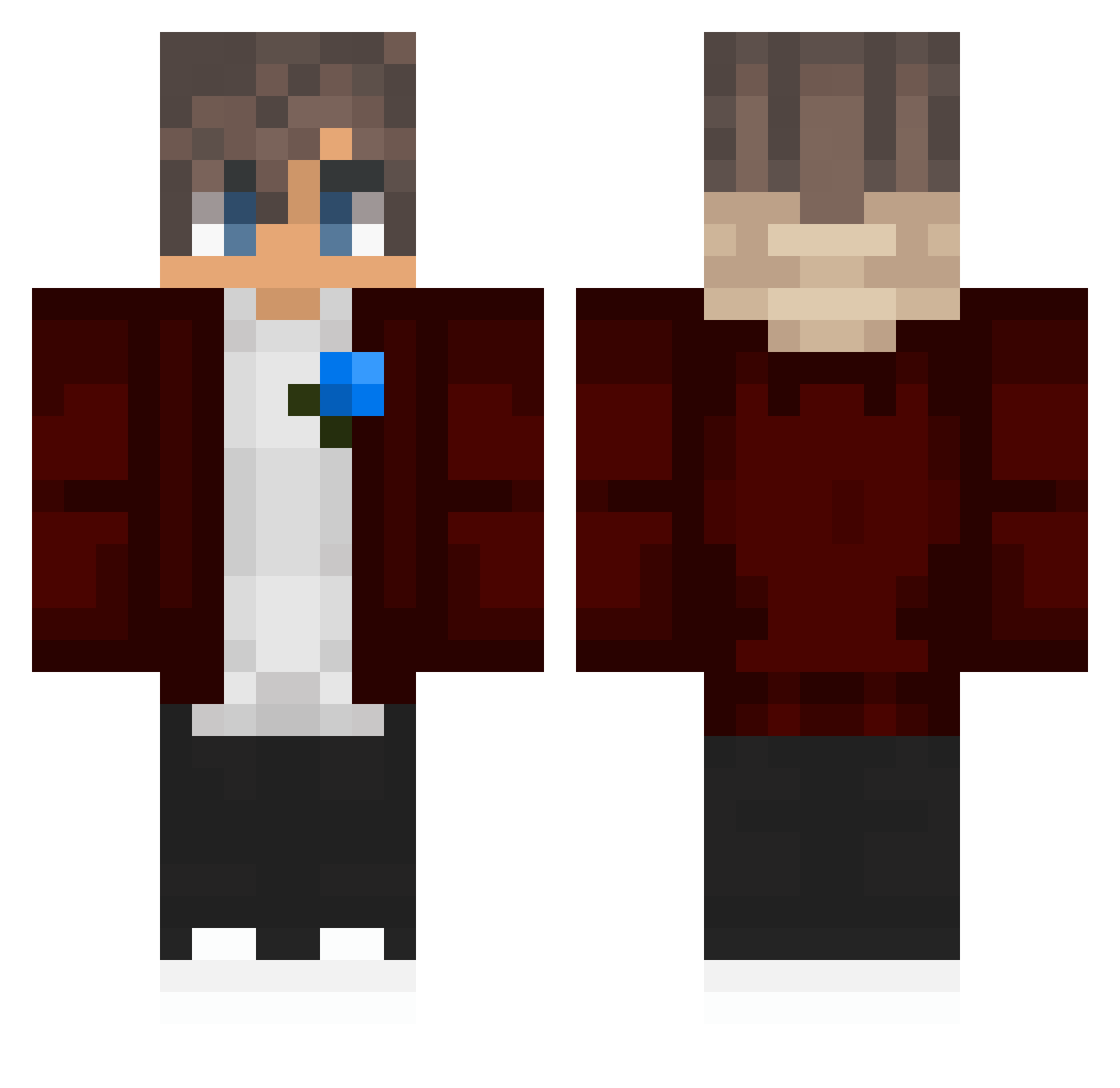 Xerpendor Minecraft skin, front and back view