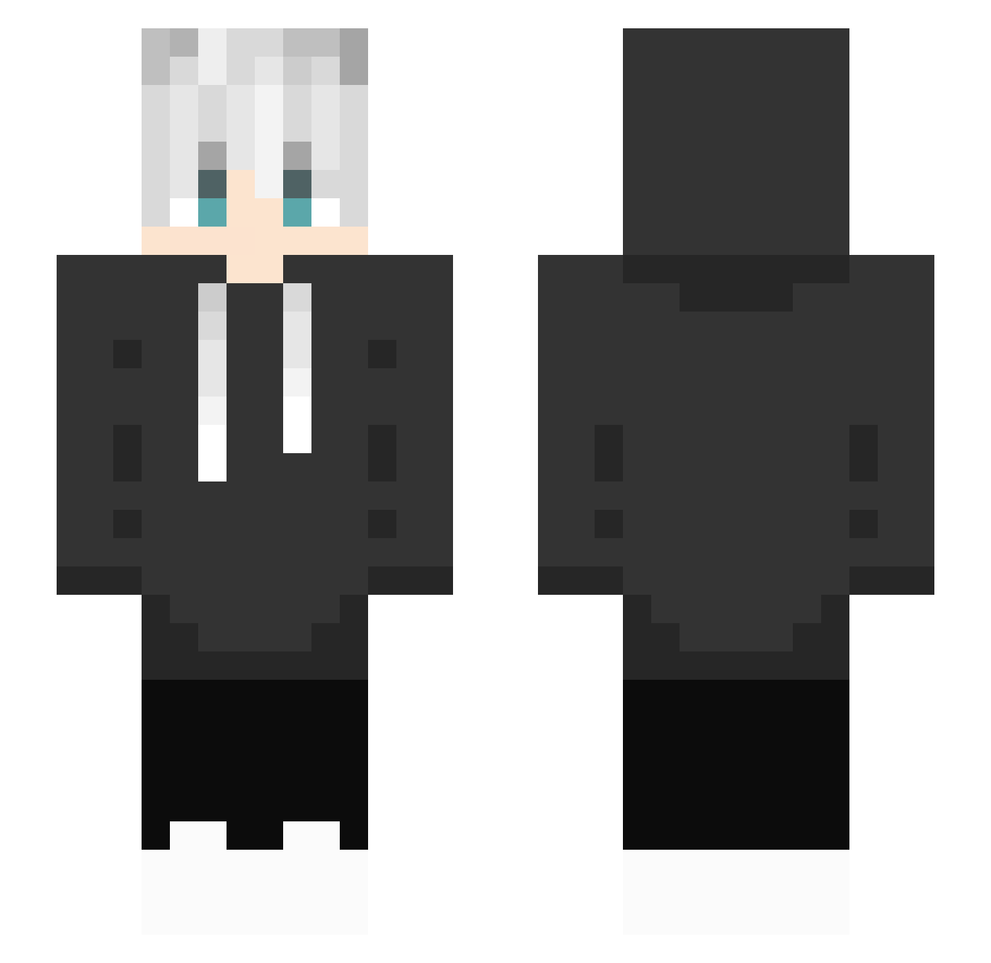 Trevano Minecraft skin, front and back view