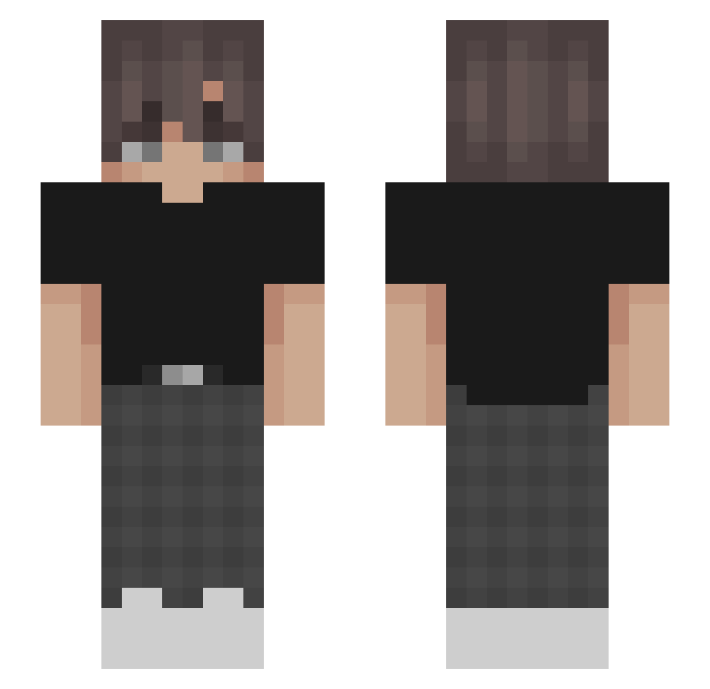 Zynteax Minecraft skin, front and back view