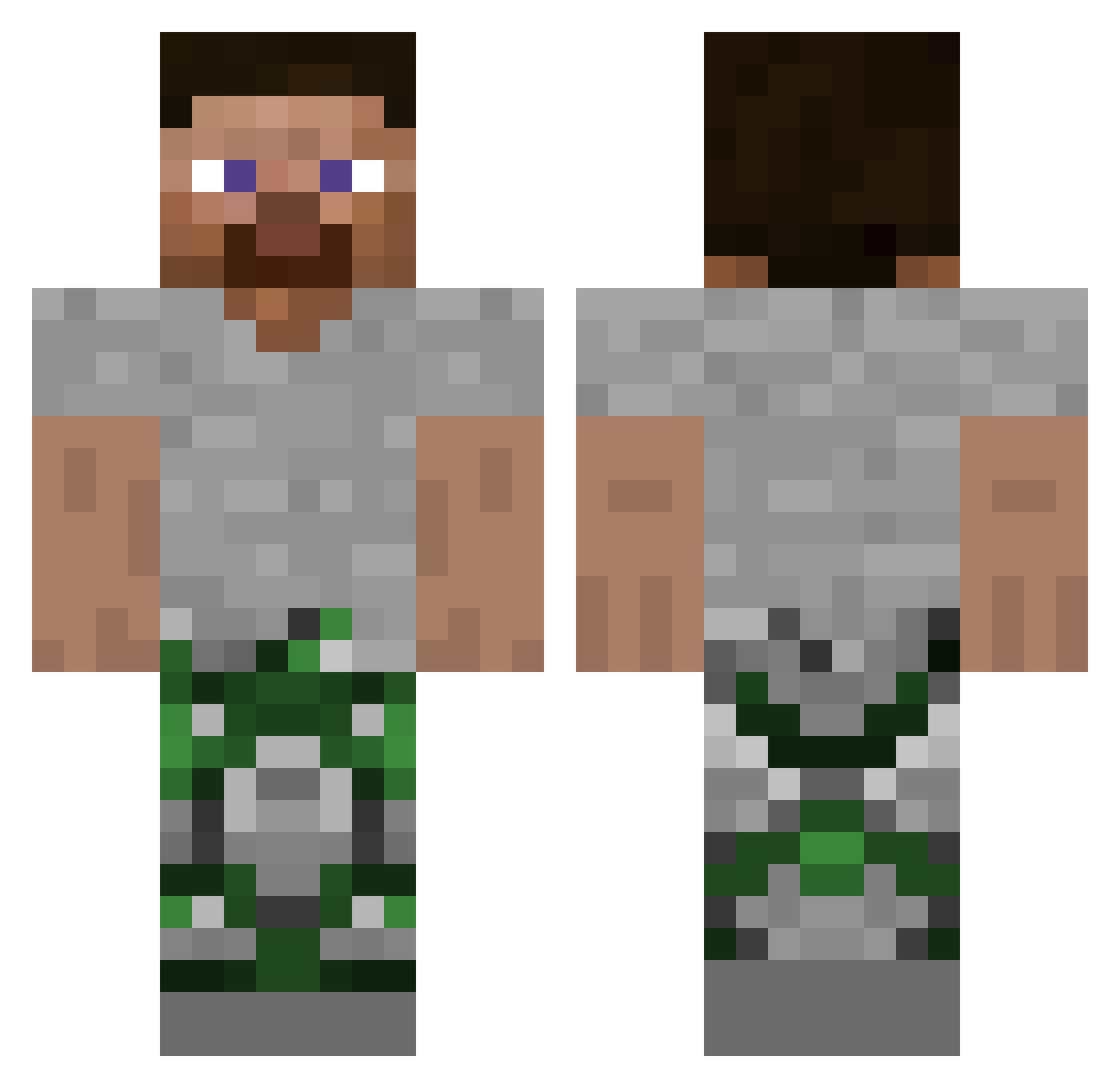 Binkiie Minecraft skin, front and back view