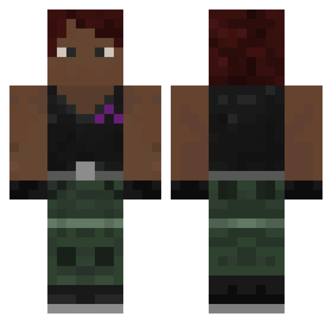 Sweetkins Minecraft skin, front and back view