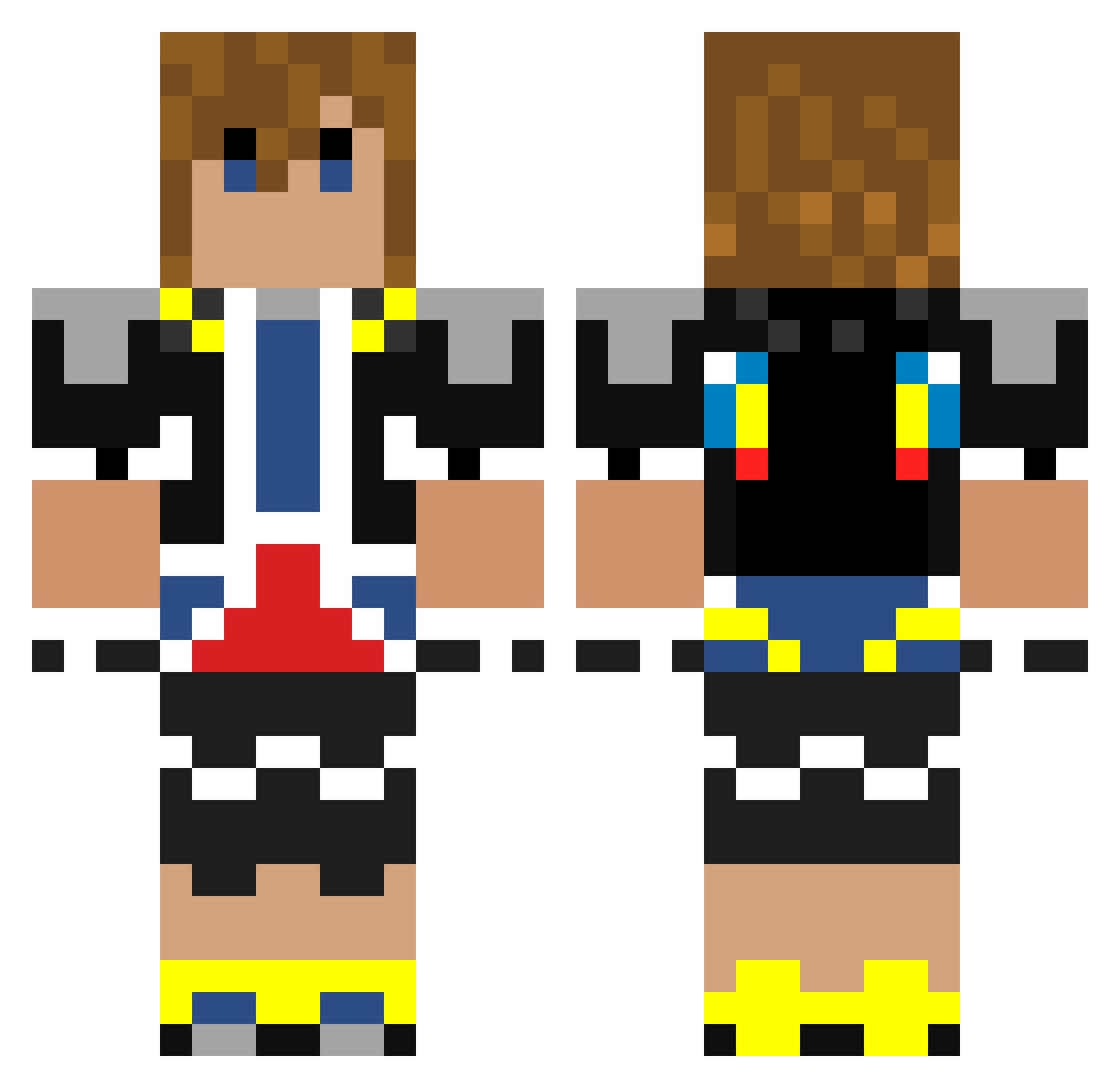 Patissier Minecraft skin, front and back view