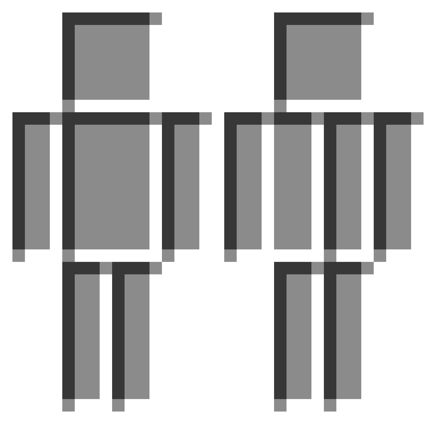 rstby Minecraft skin, front and back view