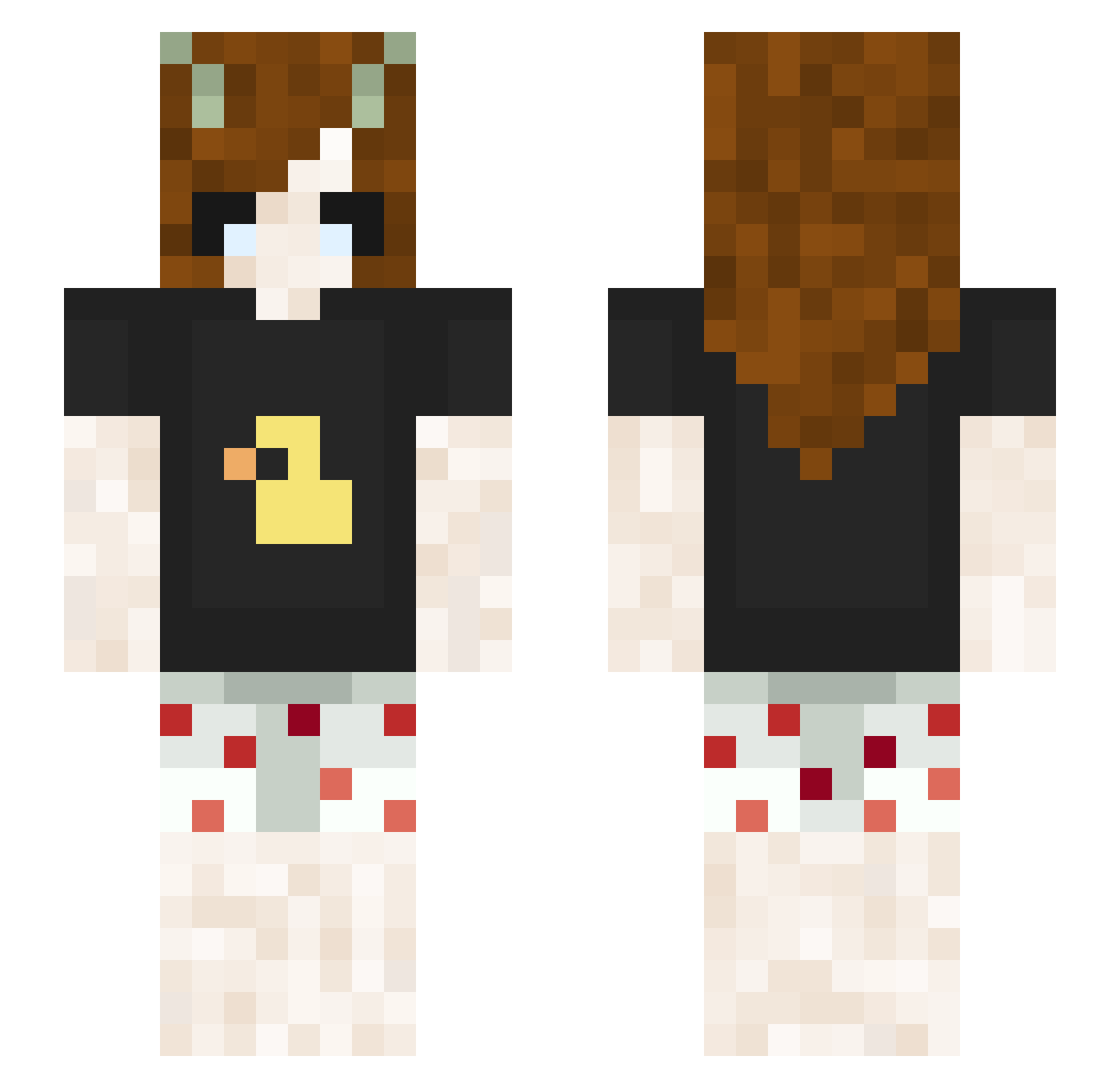 yopzi Minecraft skin, front and back view