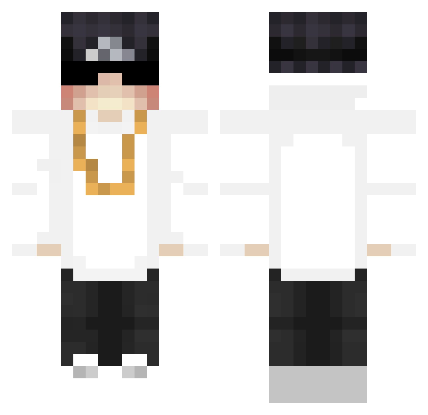 W1s33 Minecraft skin, front and back view