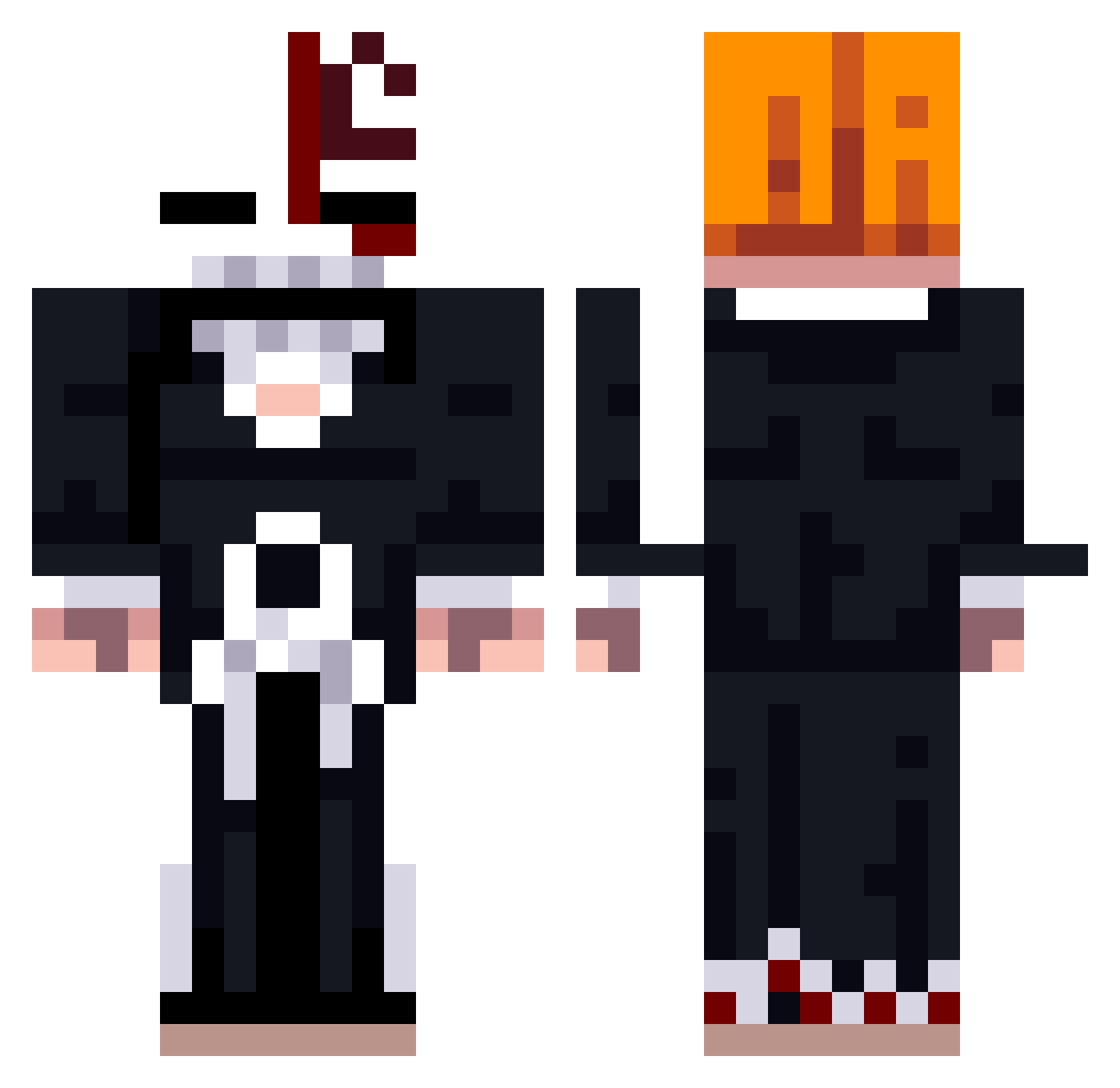 banana_justus Minecraft skin, front and back view