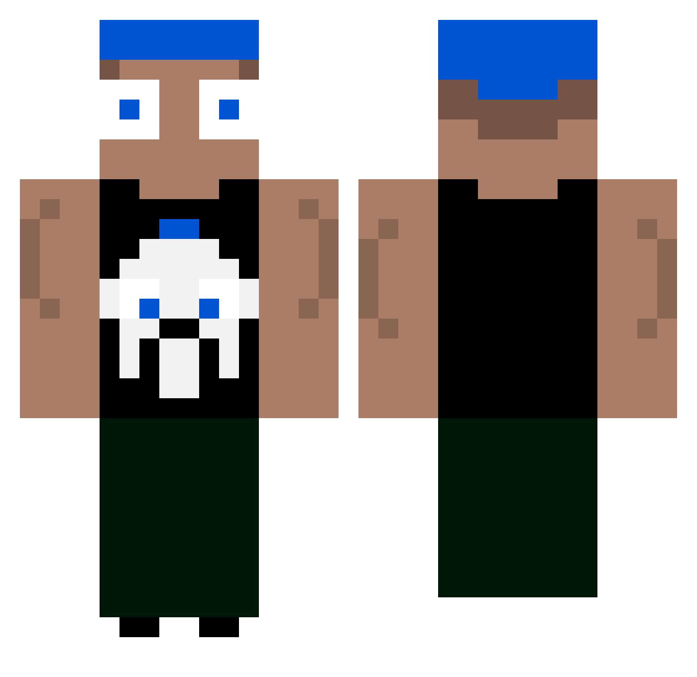 Wingszx Minecraft skin, front and back view