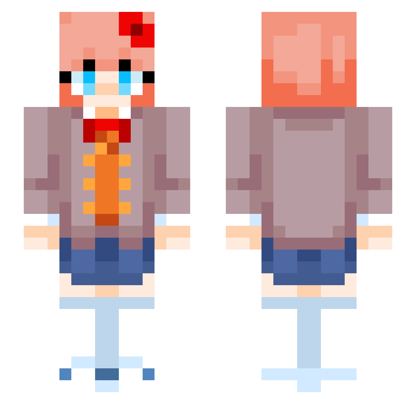 Slipslapman Minecraft skin, front and back view