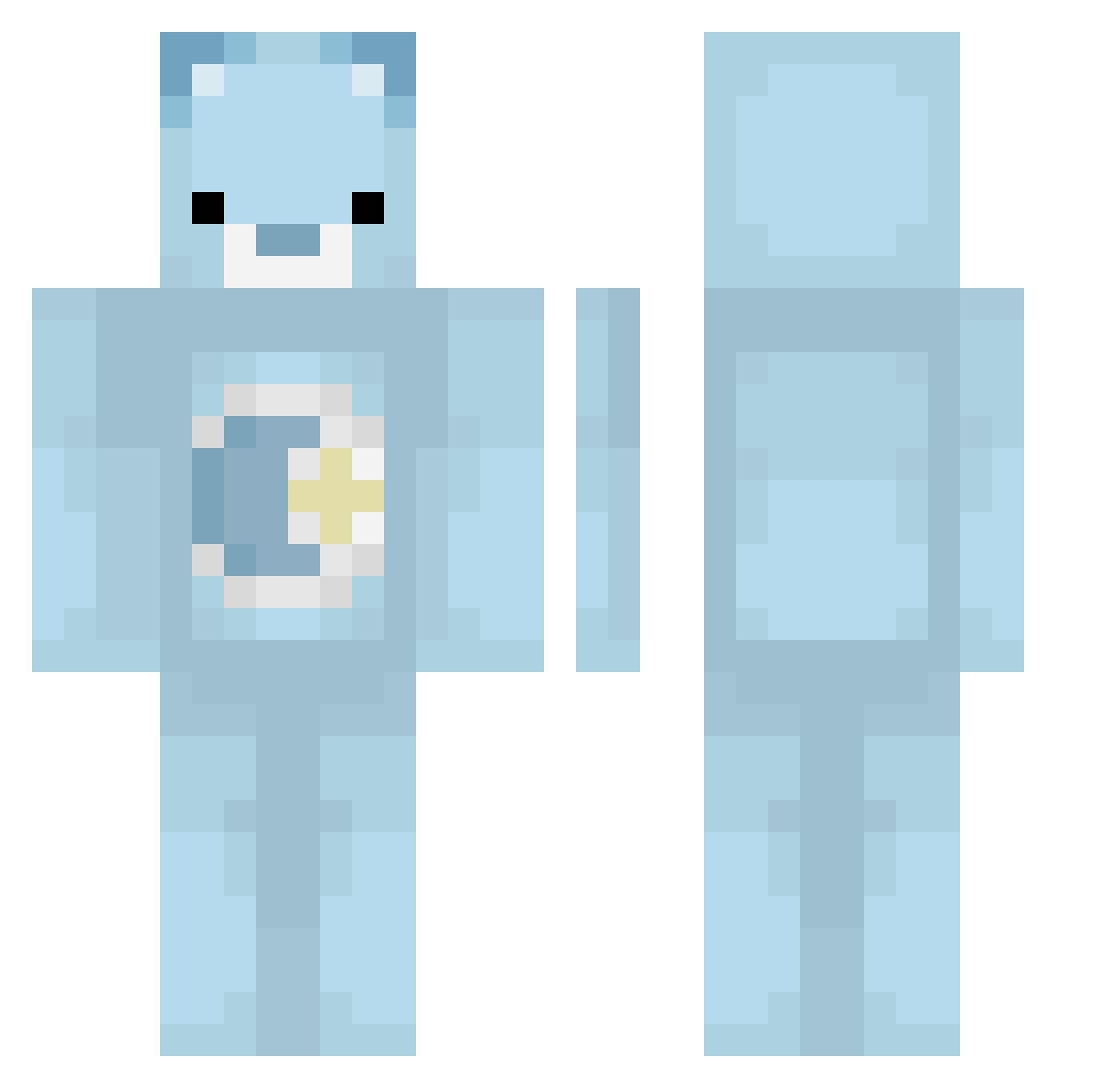 Varavix Minecraft skin, front and back view