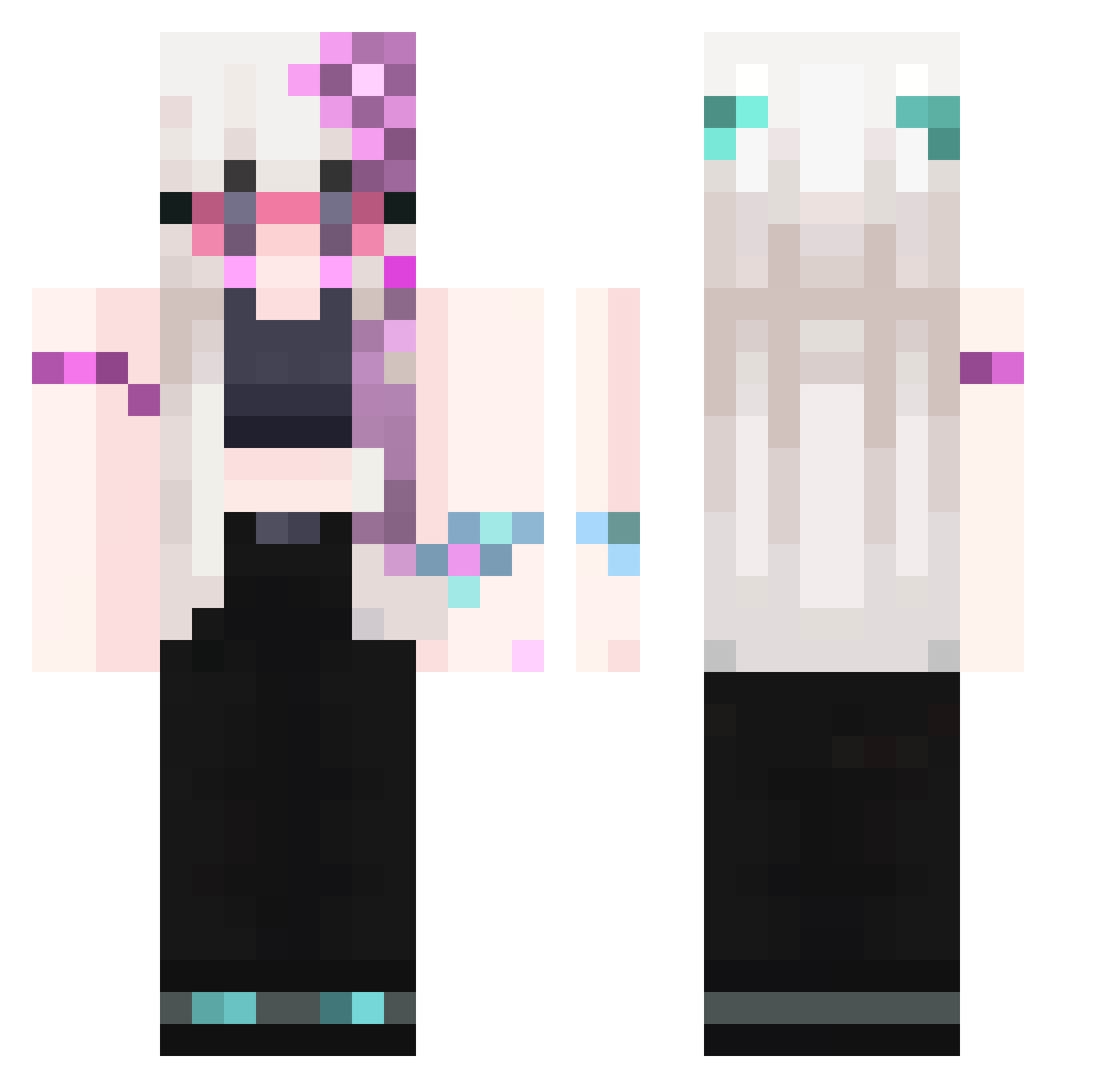 withoutray Minecraft skin, front and back view