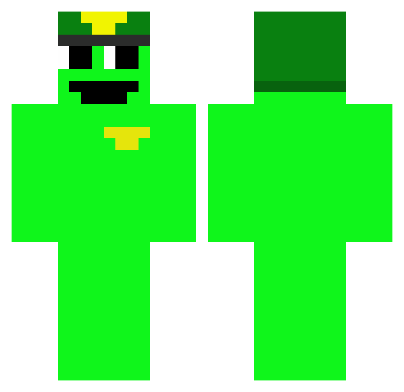 SnifflyComet Minecraft skin, front and back view