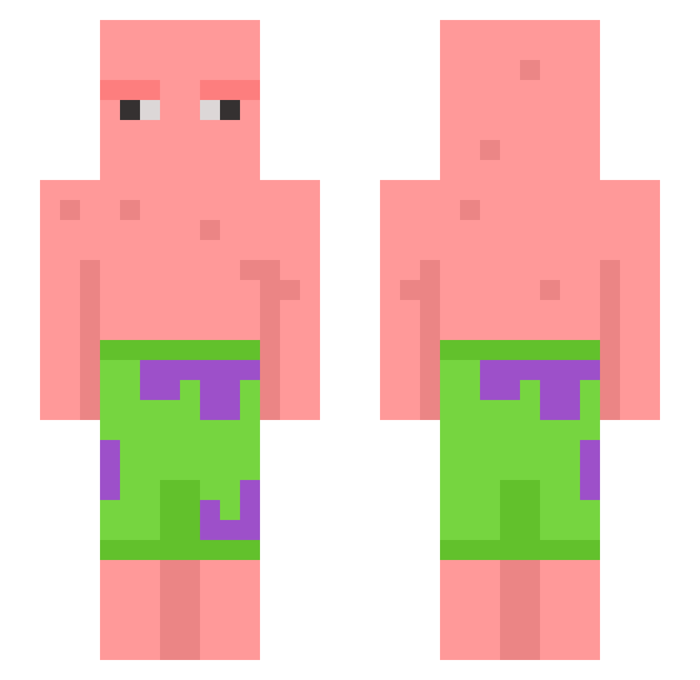 AlbinGrek Minecraft skin, front and back view