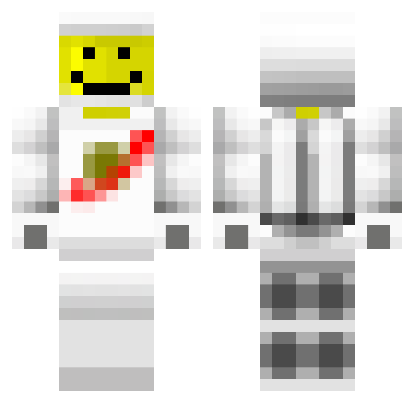 NotXMann Minecraft skin, front and back view