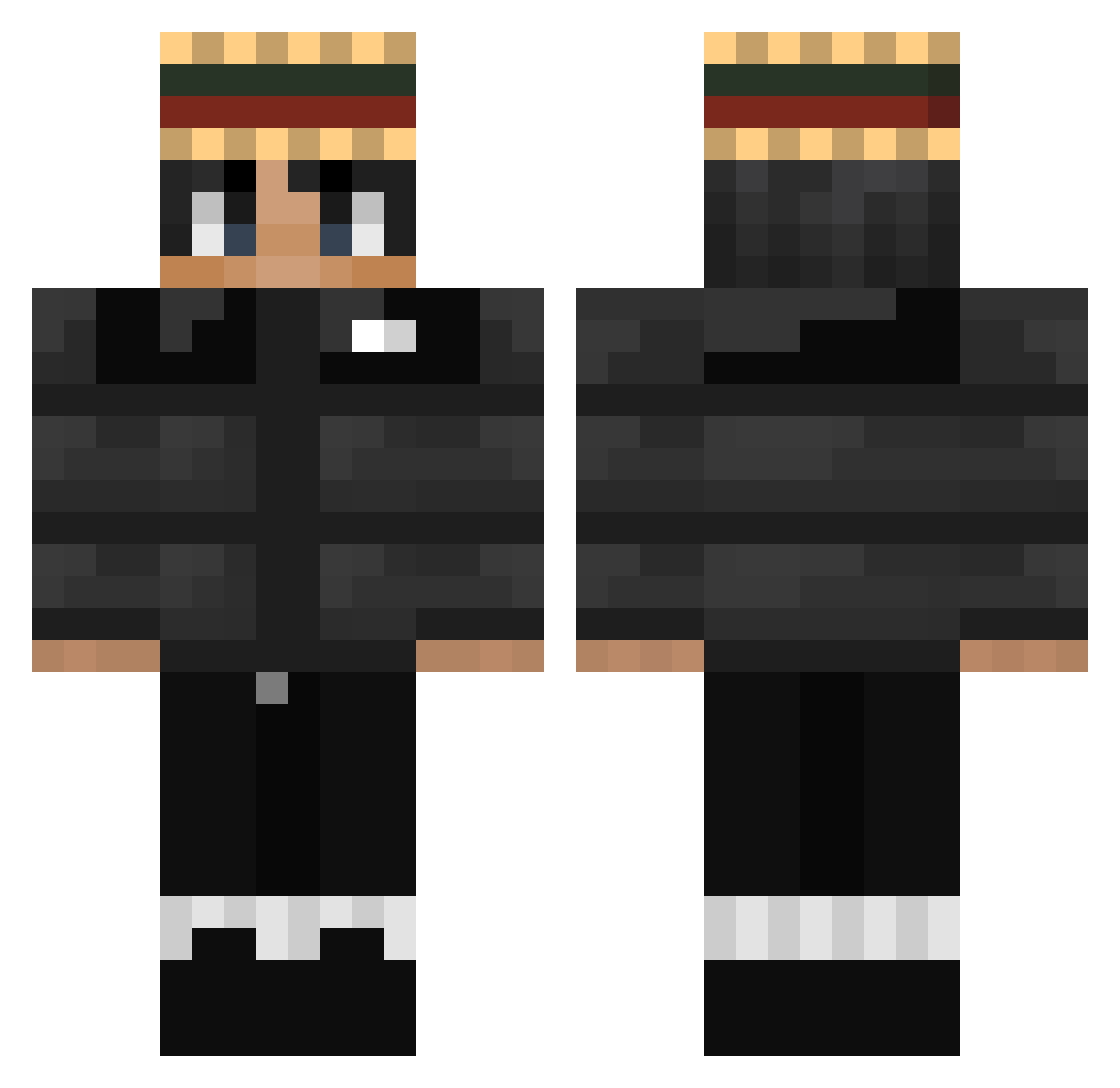 arfuh Minecraft skin, front and back view