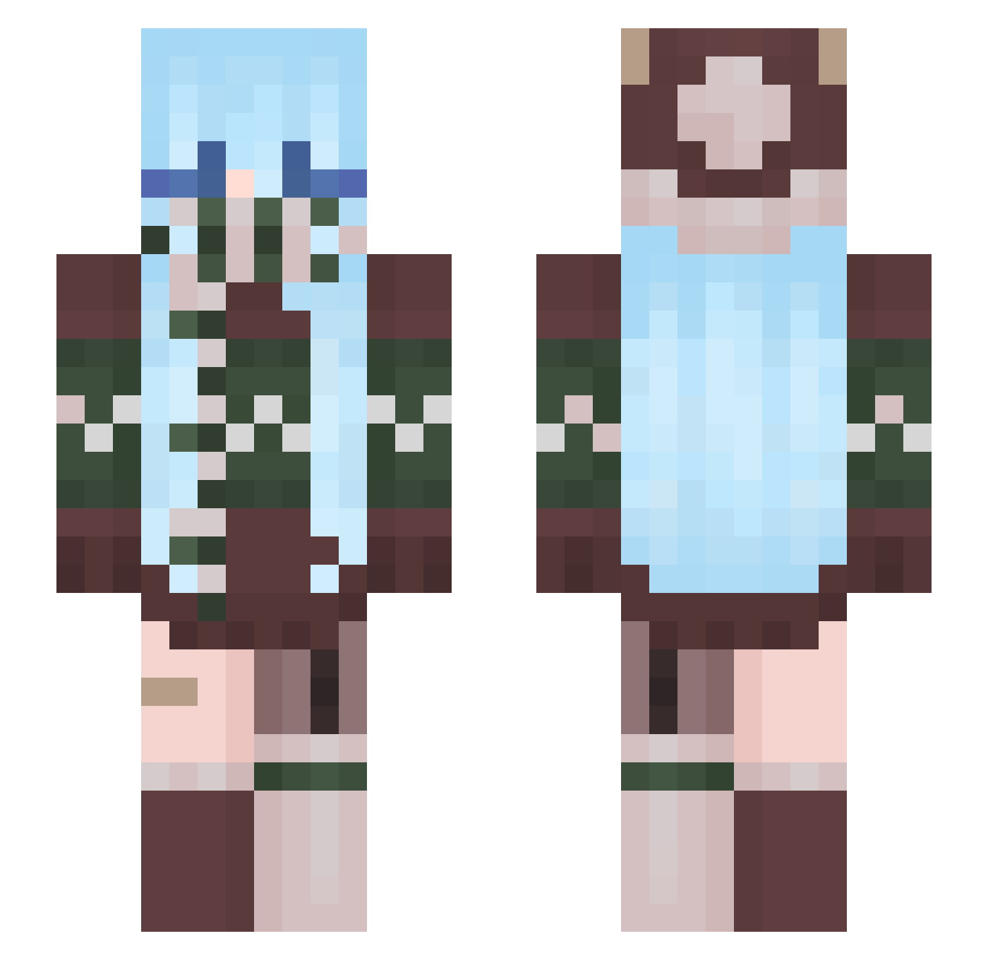 XtroDark Minecraft skin, front and back view