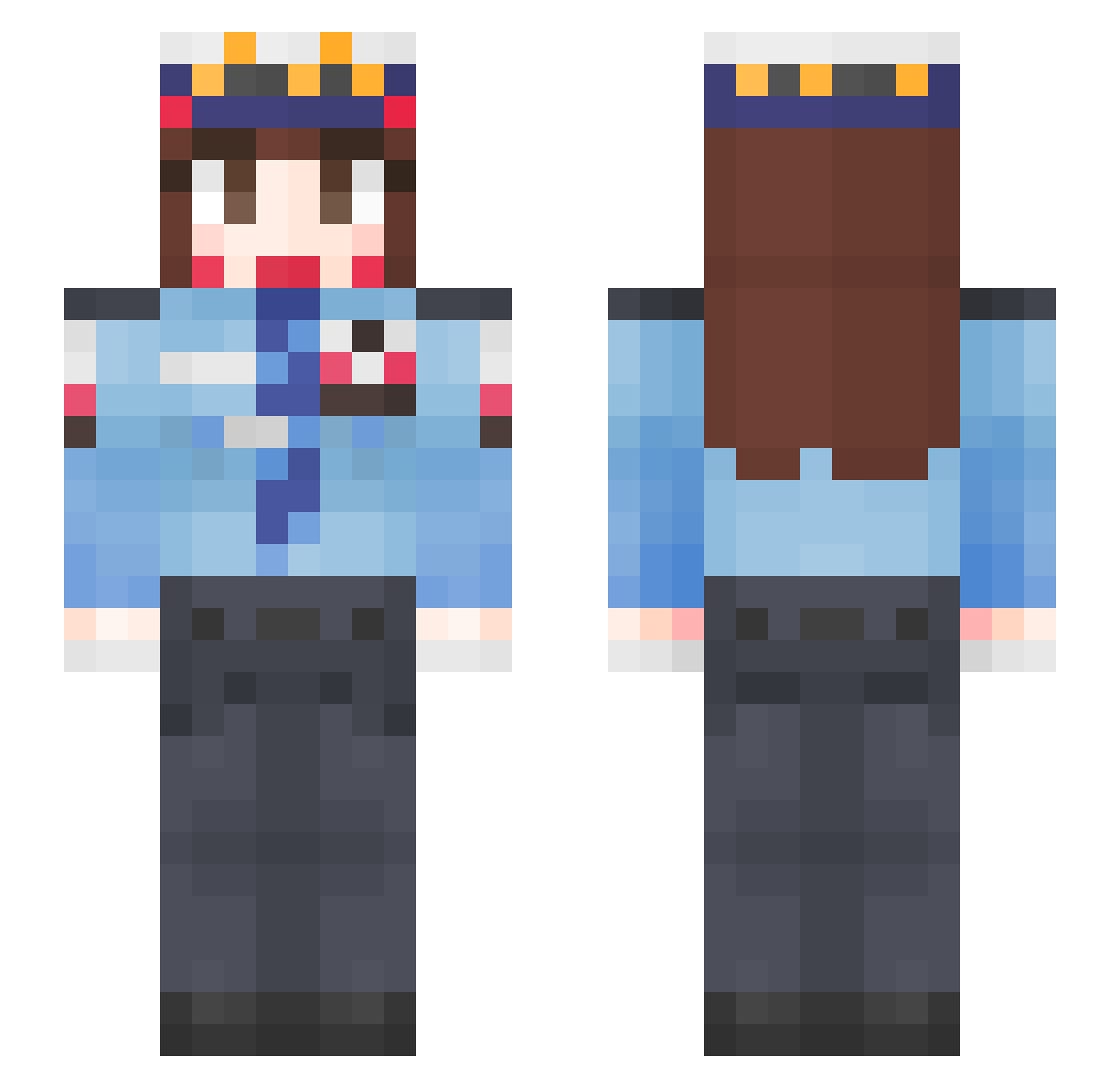Bijin_ Minecraft skin, front and back view